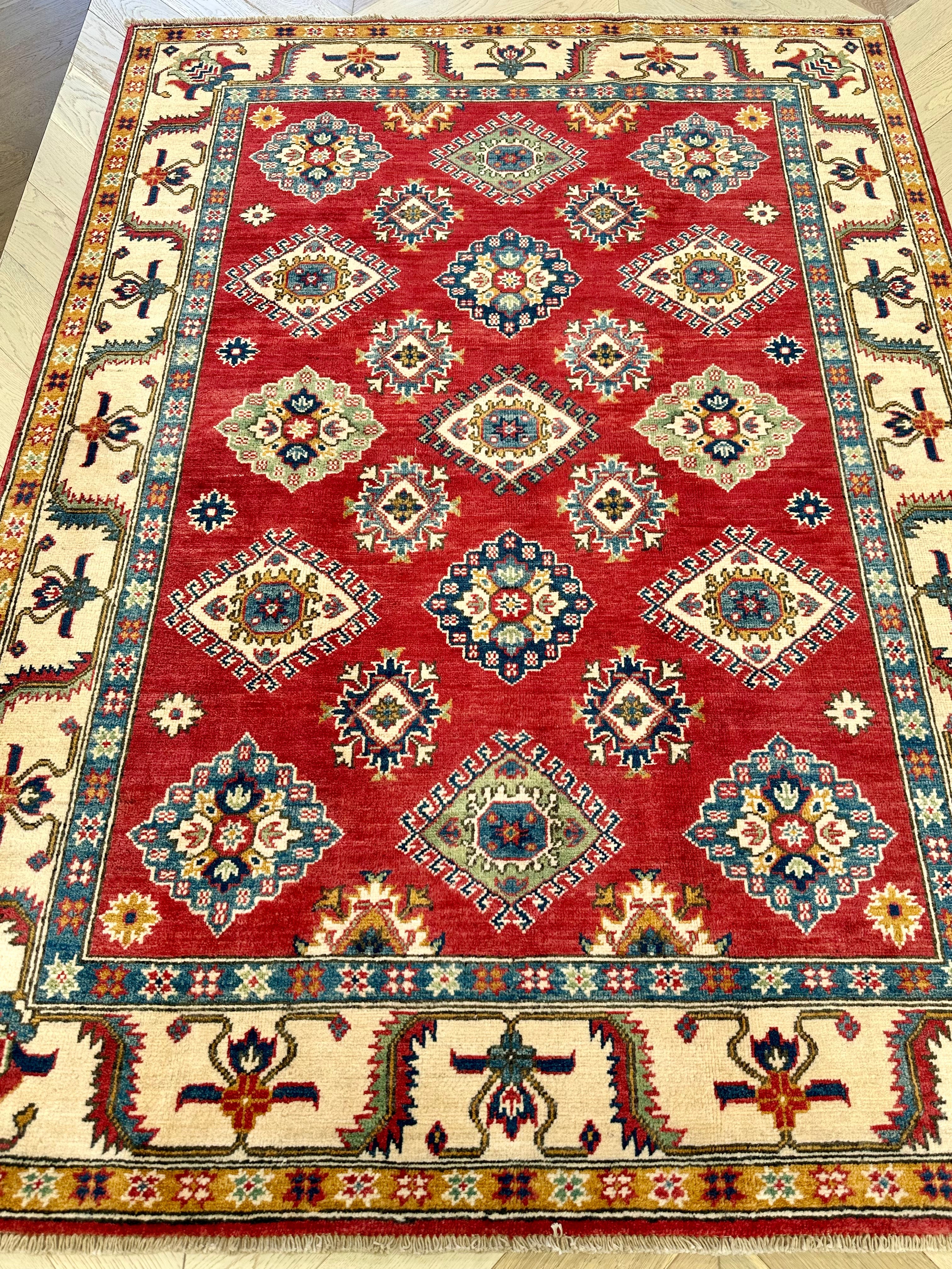 Red Afghan Handmade — 2.10 x 1.53