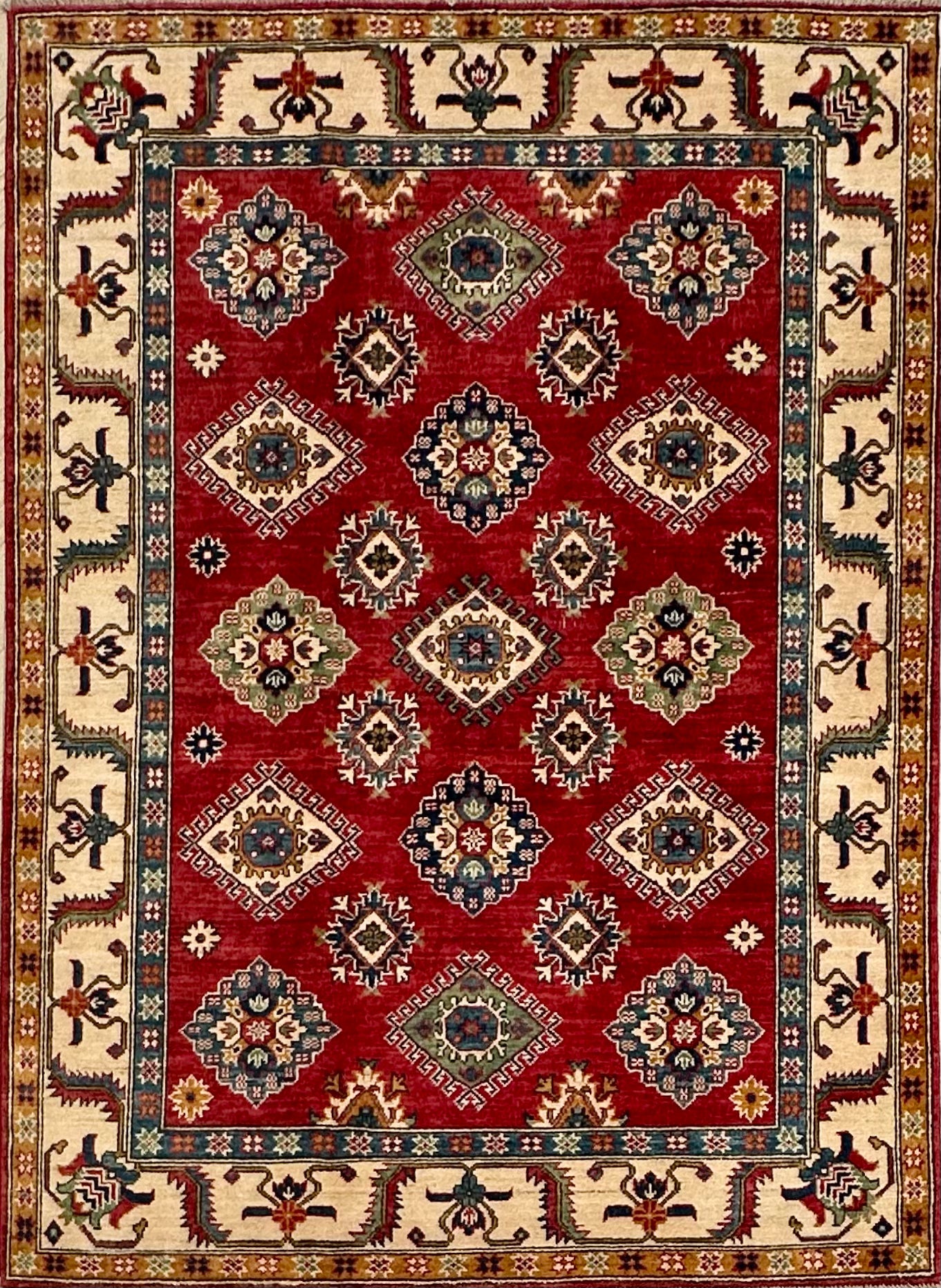 Red Afghan Handmade — 2.10 x 1.53
