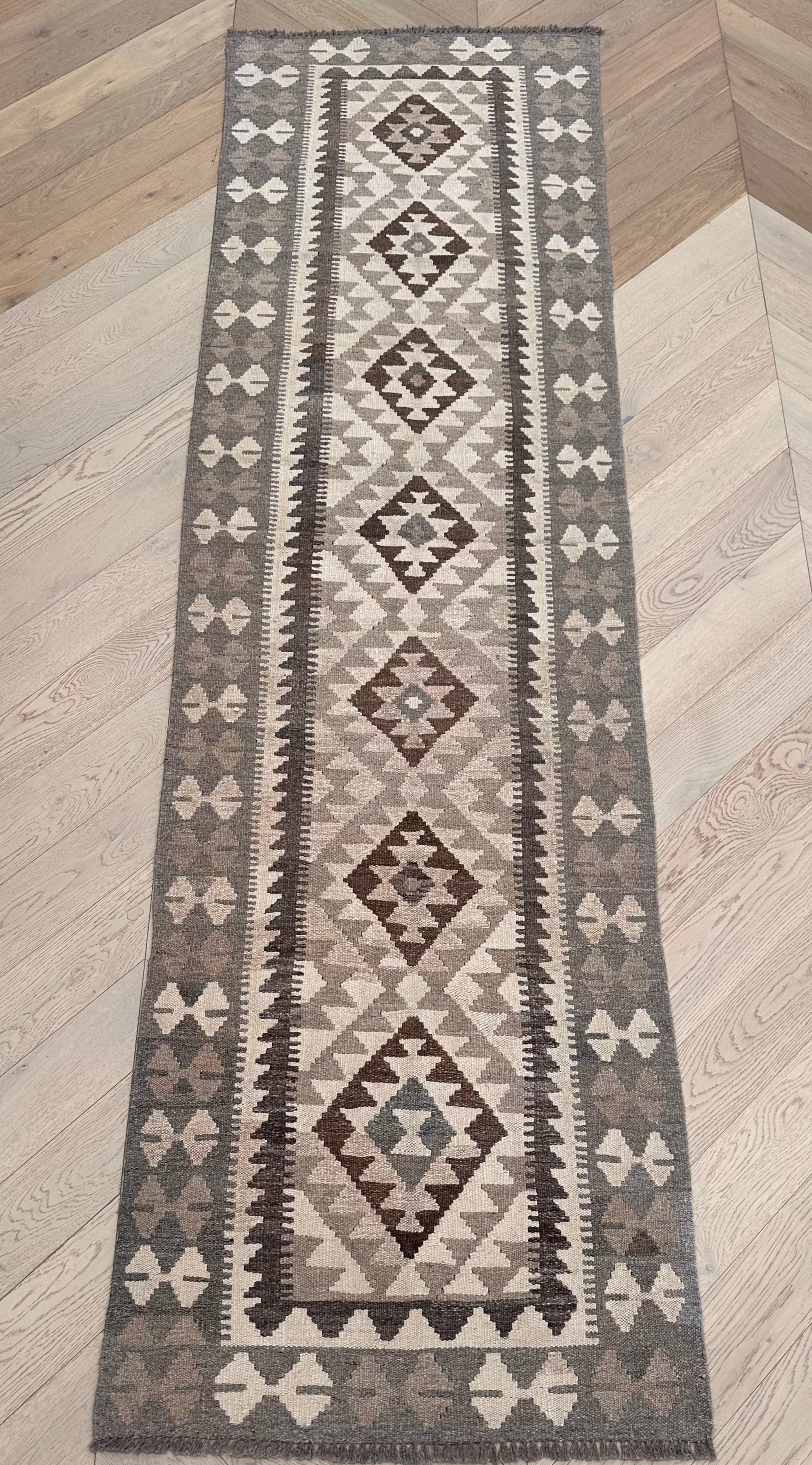 Chobi Afghan Handmade — 2.97 x 0.79