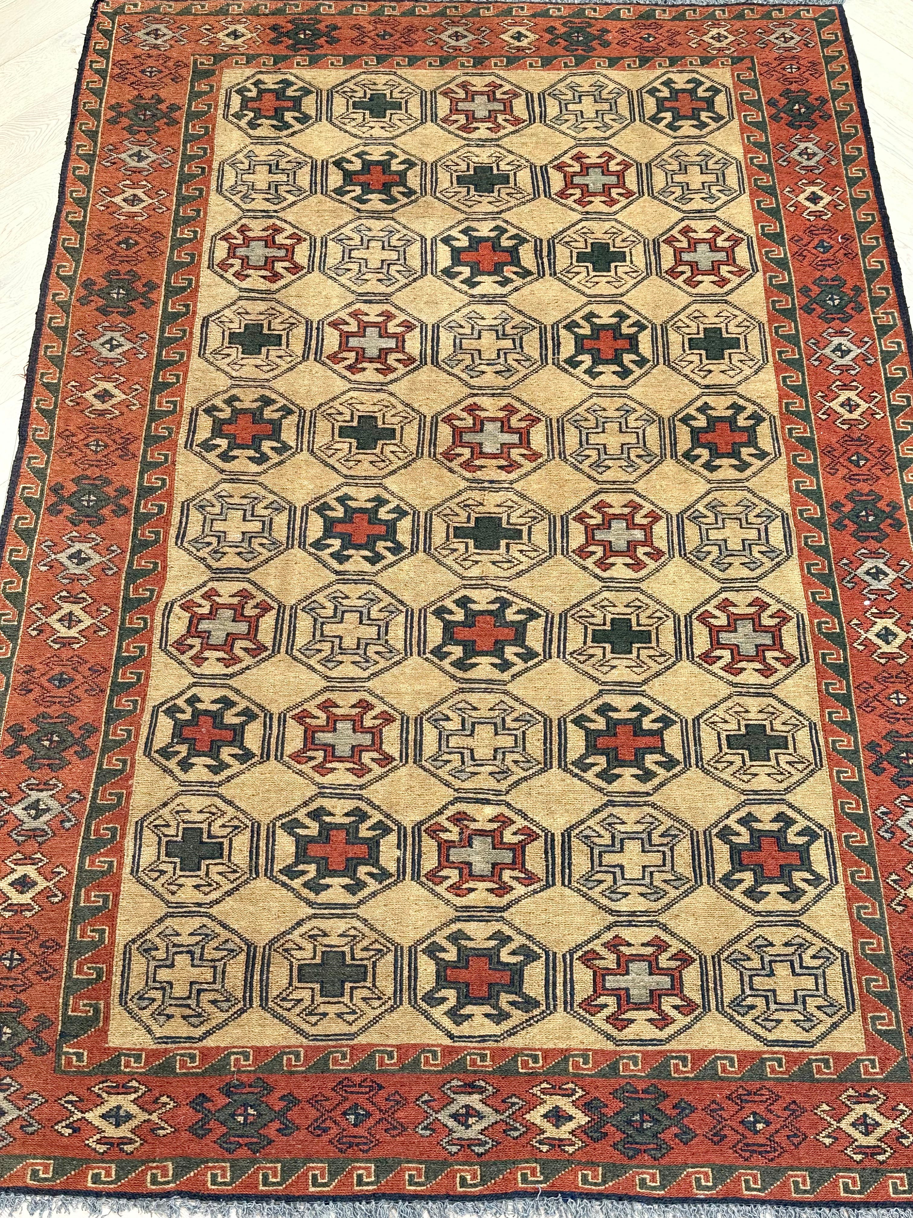 HANDMADE AFGHAN MUSHWANI KILIM | CM|