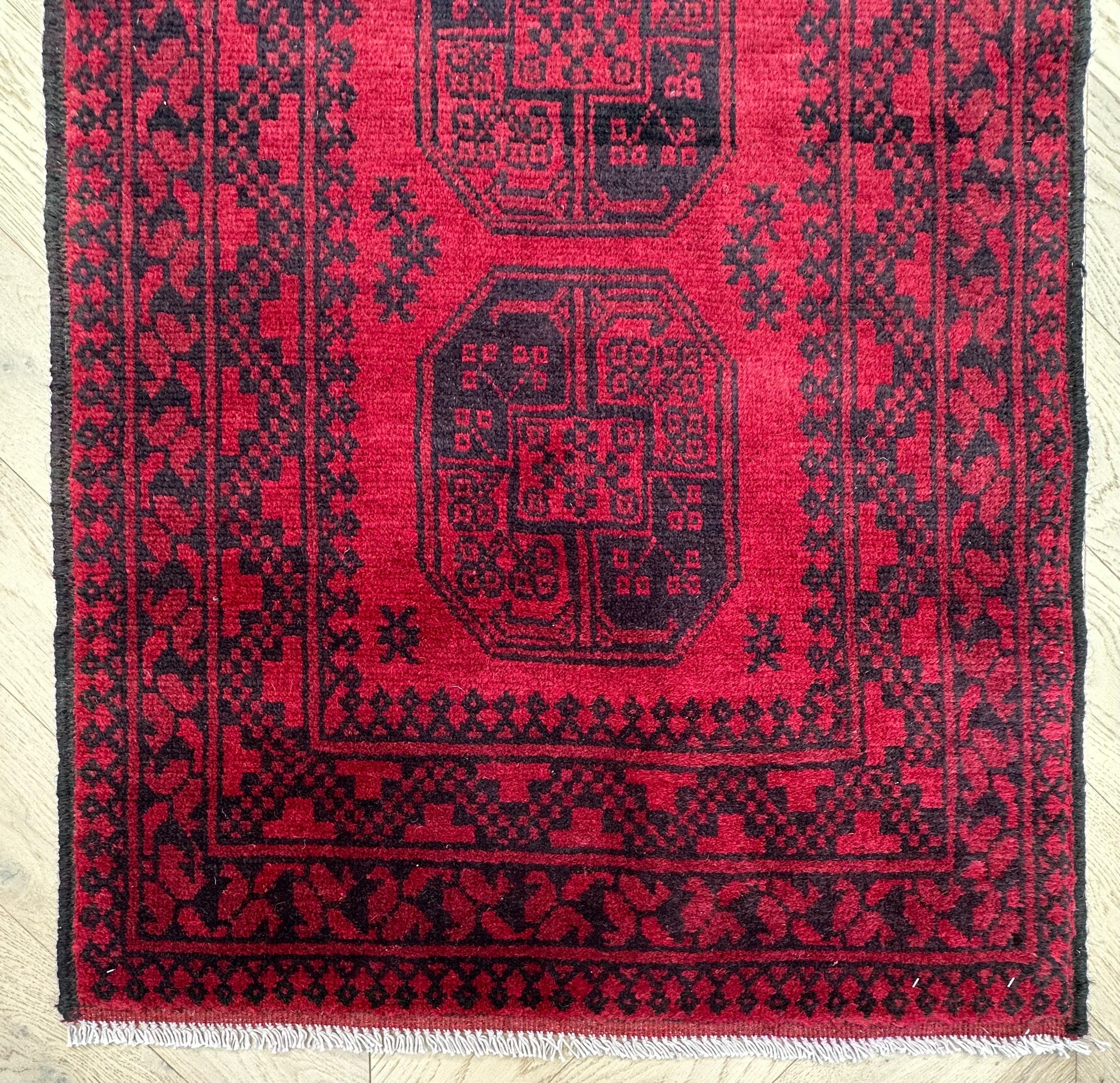 Red Afghan Handmade — 3.81 x 0.80