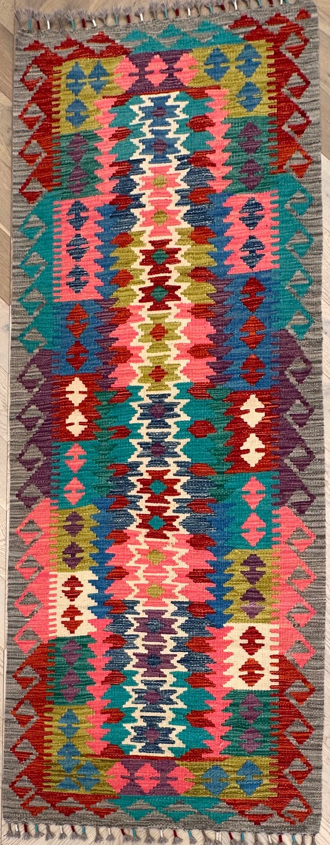 Chobi Afghan Handmade — 2.02 x 0.77