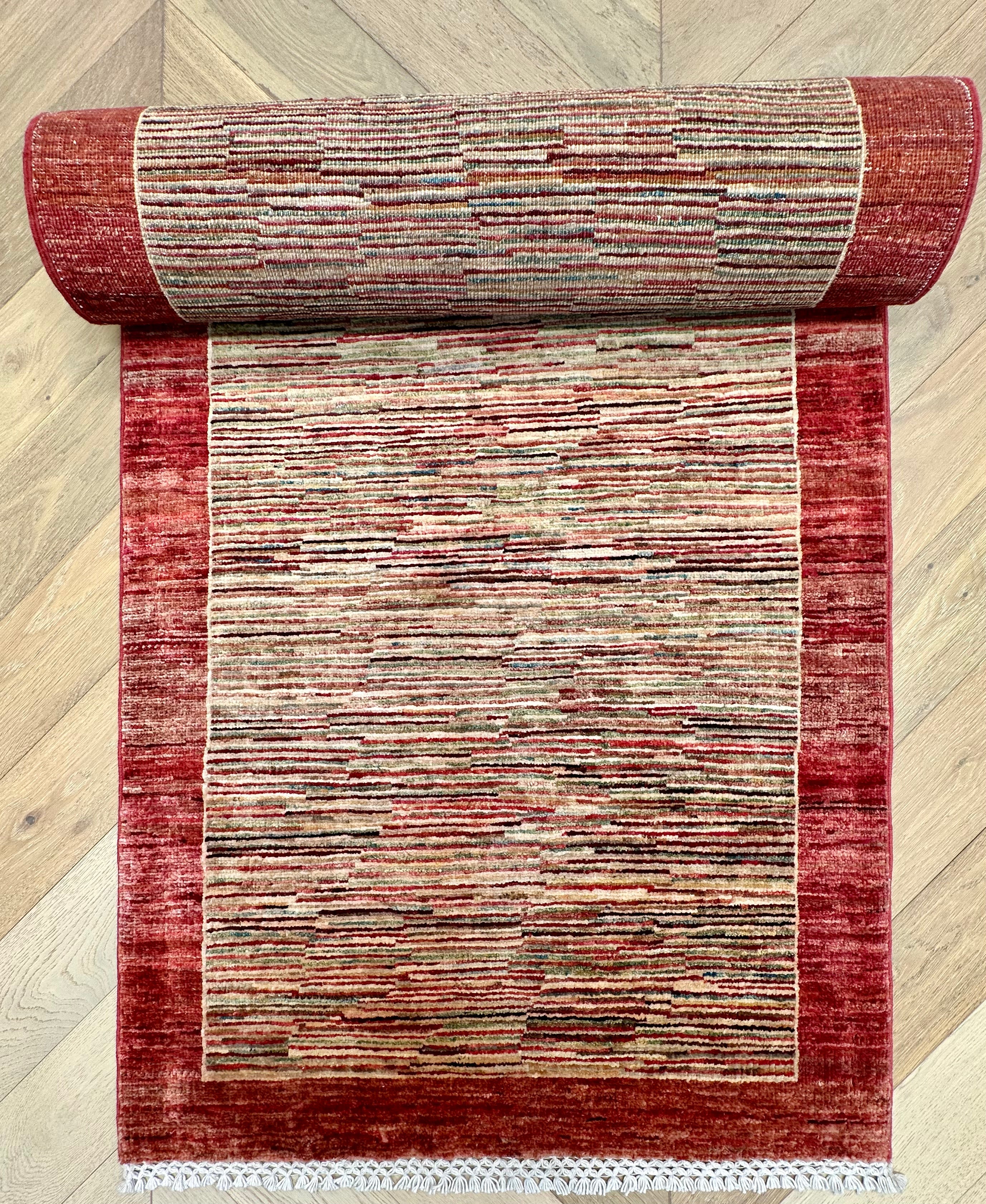 Handmade Gaba rug-runner — 2.98 x 0.82
