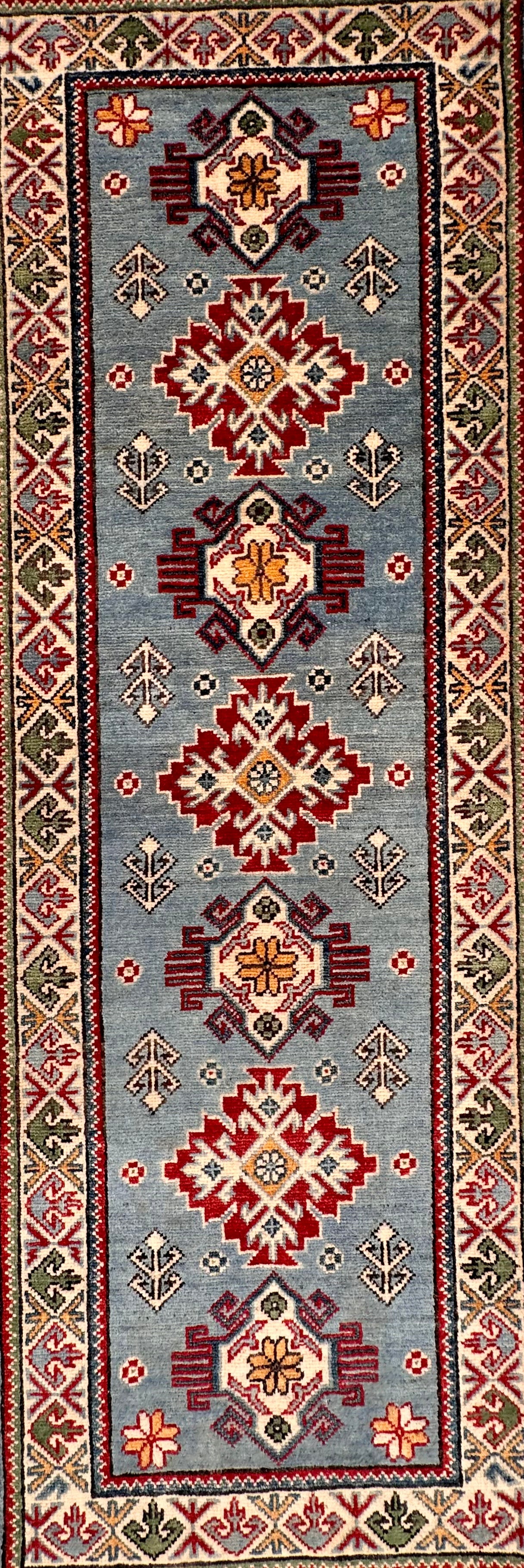 Grey Kazak handmade runner — 1.80 x 0.61