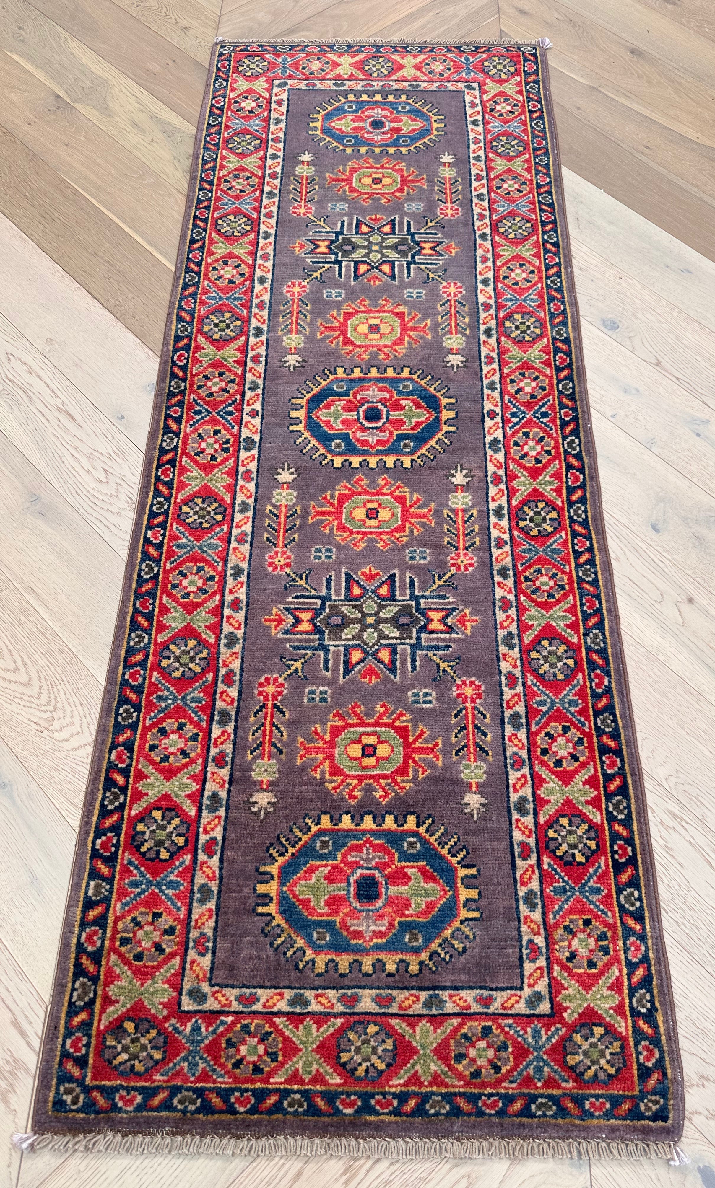 Kazak handmade runner 178x 63 cm