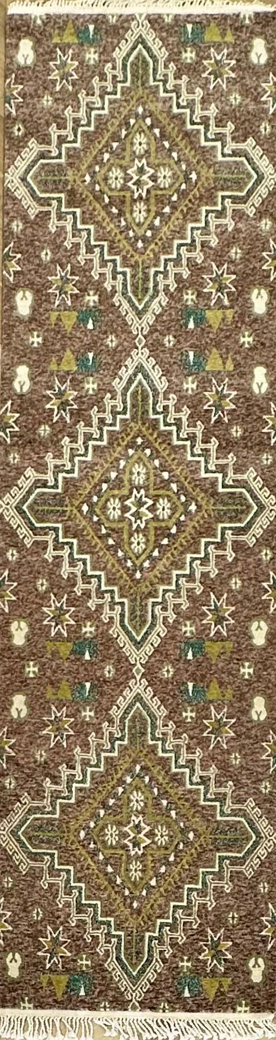 Handmade Nepali rug runner size — 3.00 x 0.80