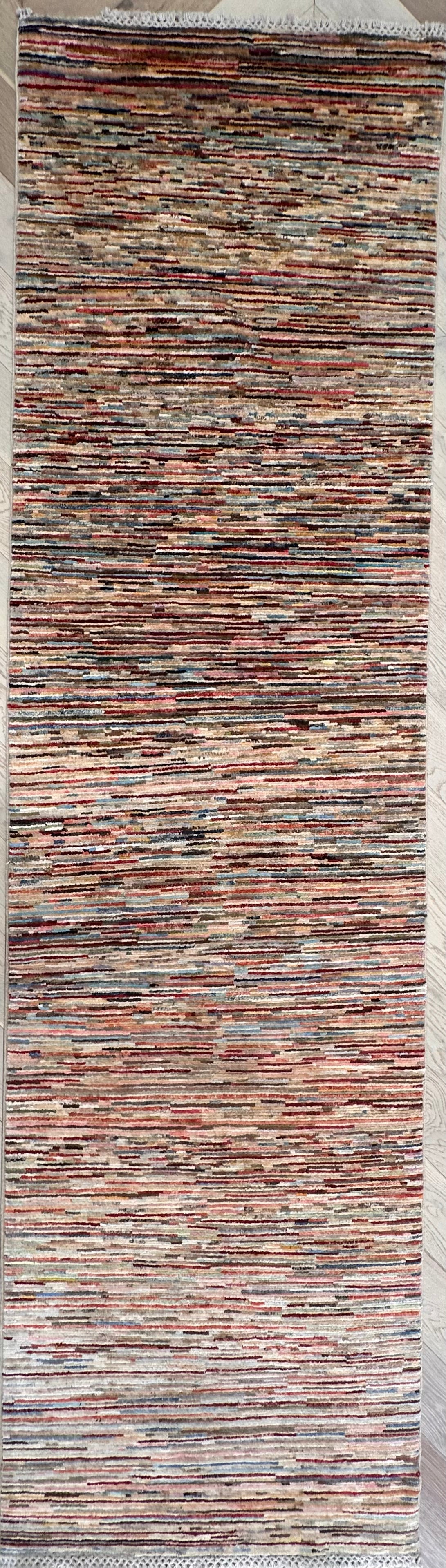 Beige Chobi Afghan Handmade — 2.91 x 0.79