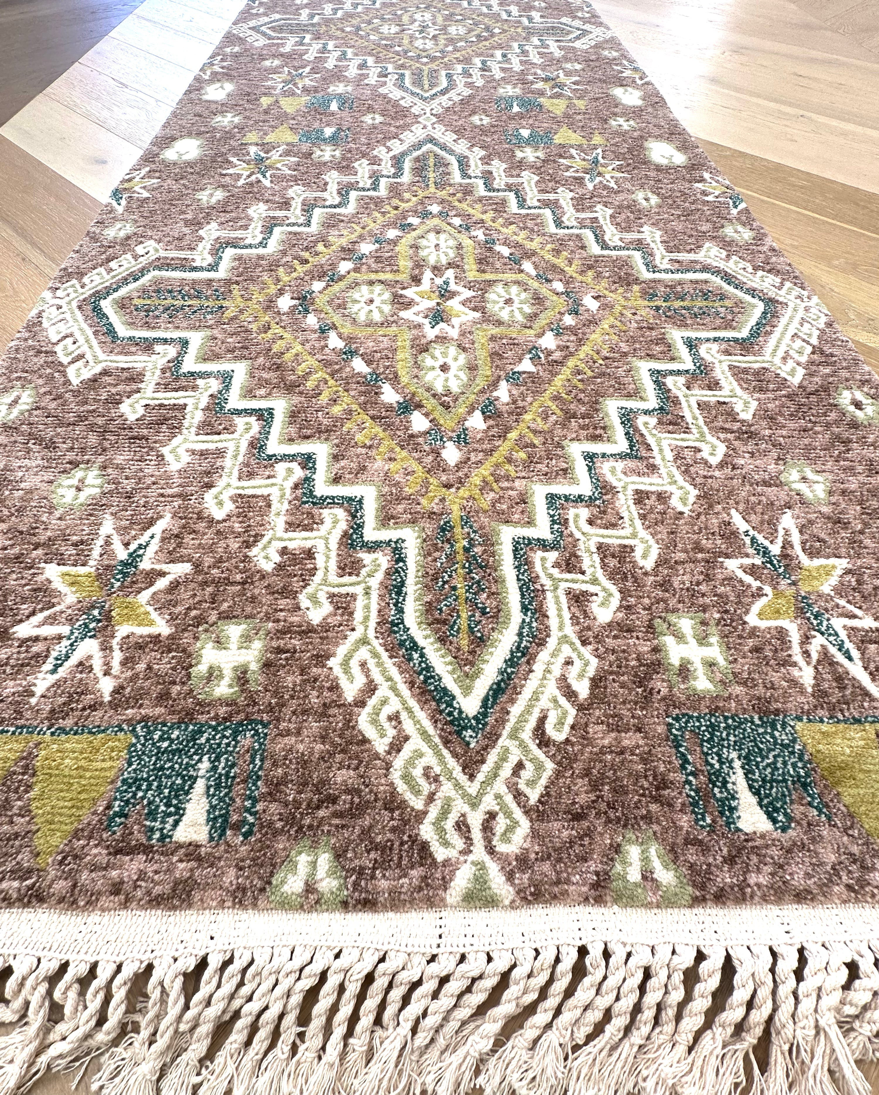 Handmade Nepali rug runner size — 3.00 x 0.80