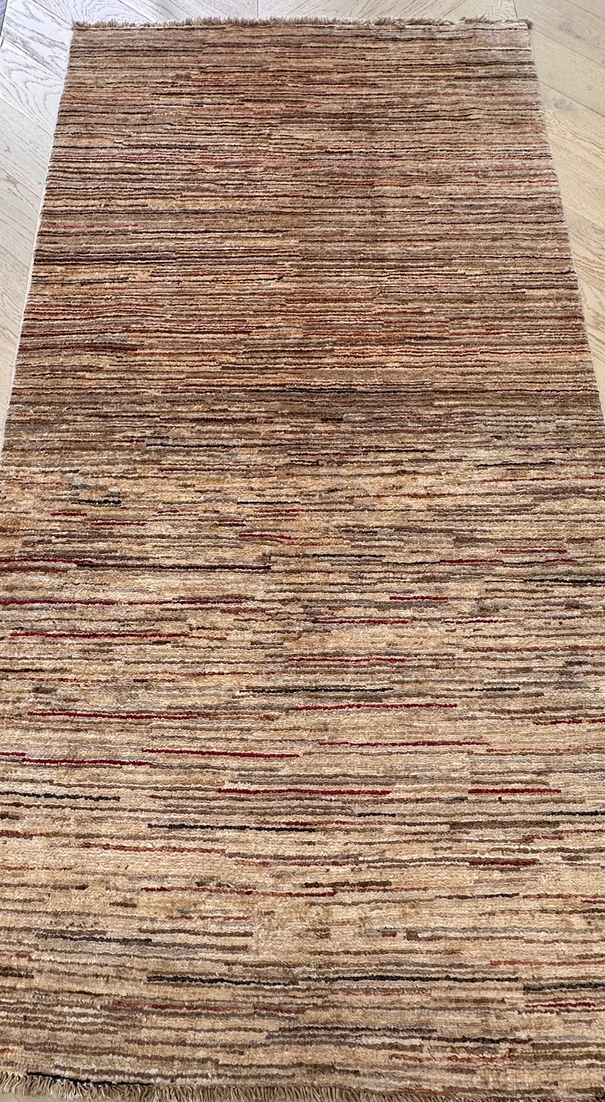Beige Chobi Afghan Handmade — 1.93 x 0.97
