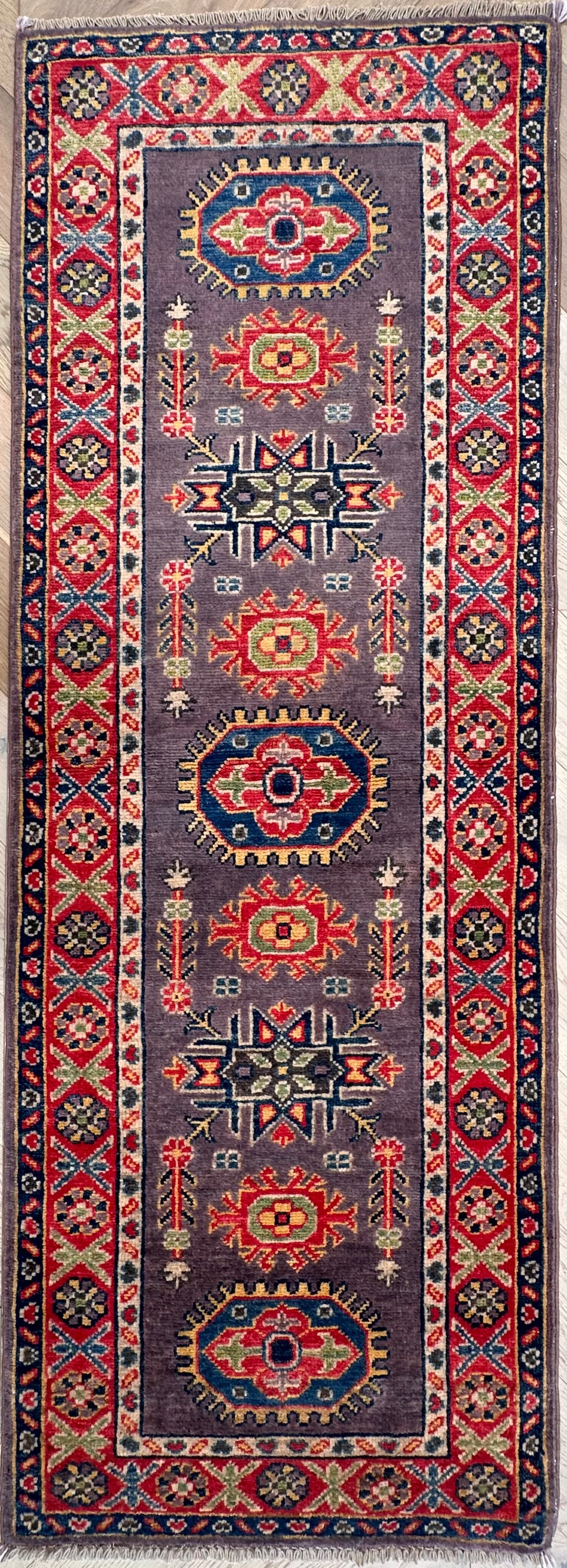 Kazak handmade runner 178x 63 cm