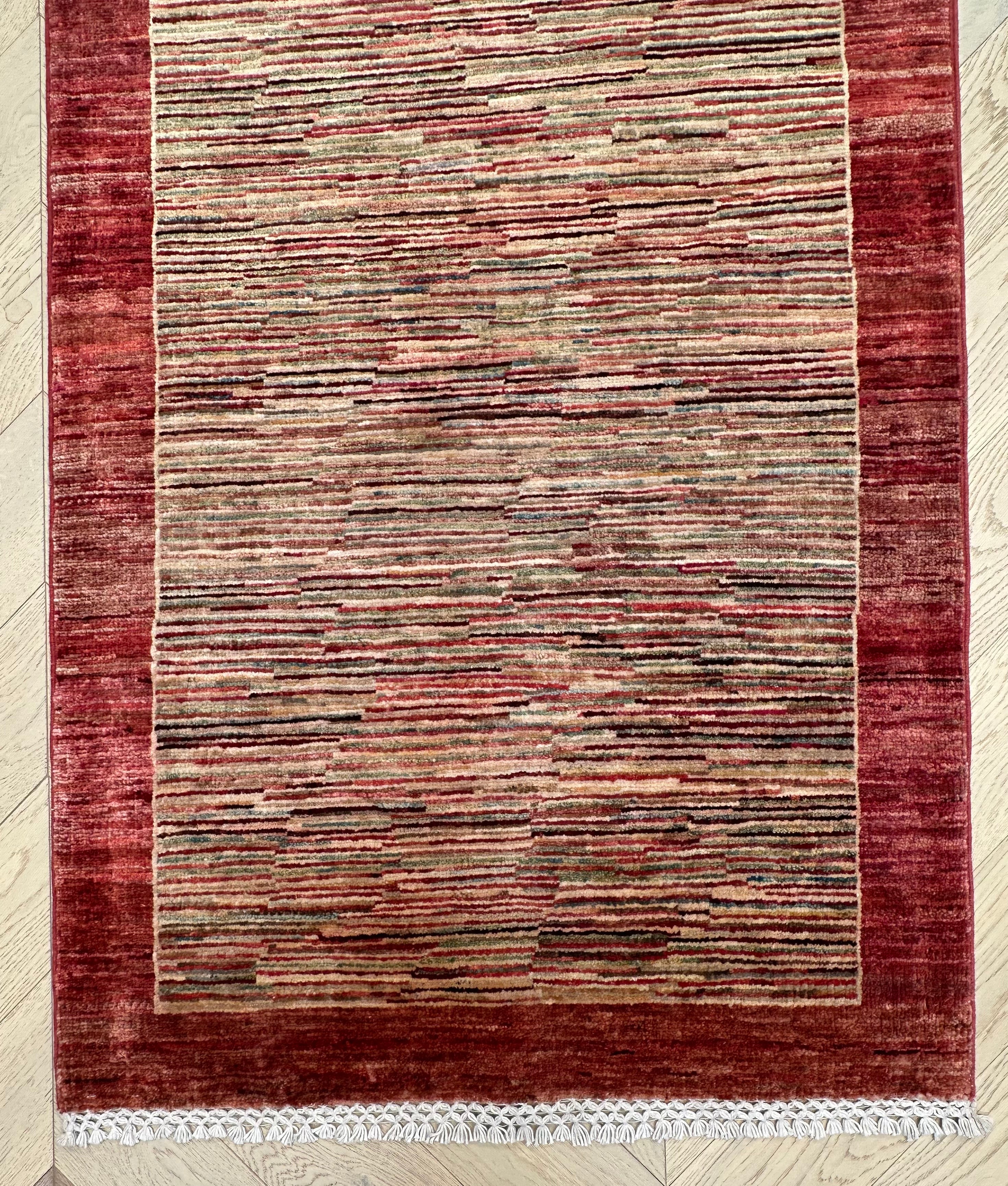 Handmade Gaba rug-runner — 2.98 x 0.82