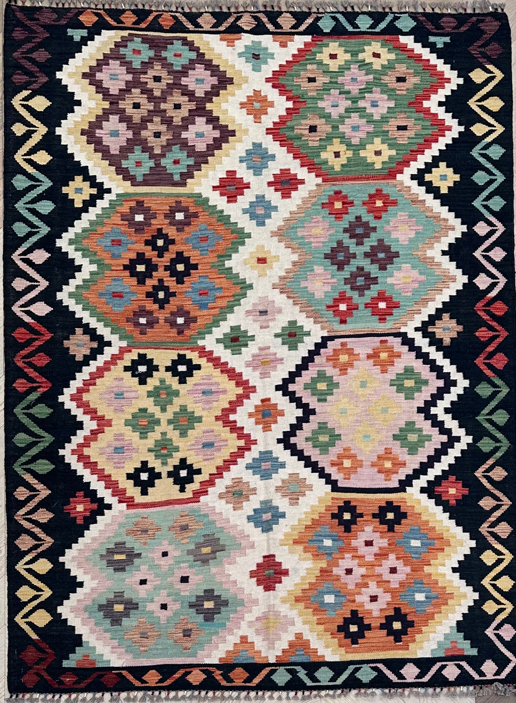 Chobi Afghan Handmade — 2.45 x 1.24