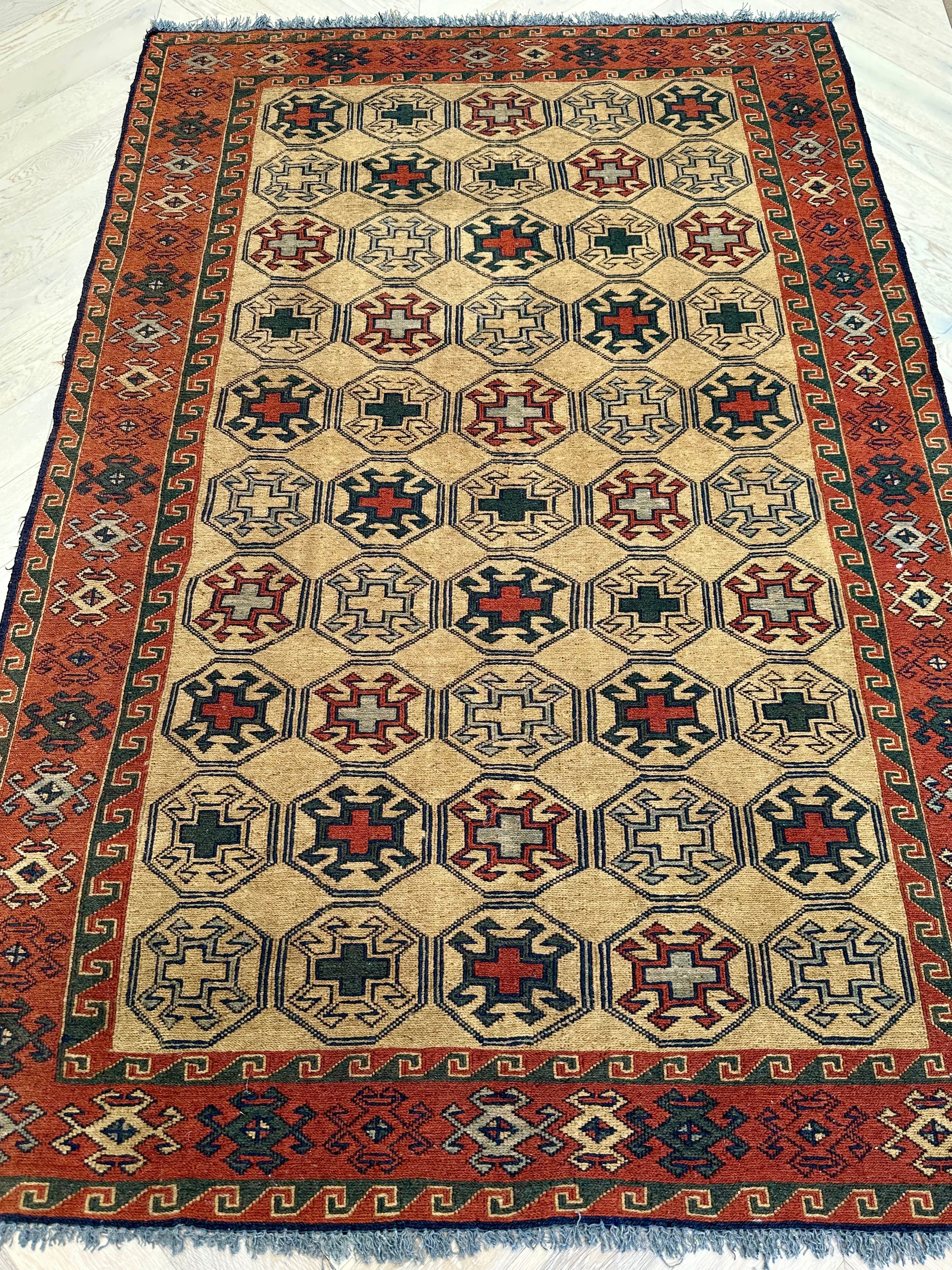 HANDMADE AFGHAN MUSHWANI KILIM | CM|