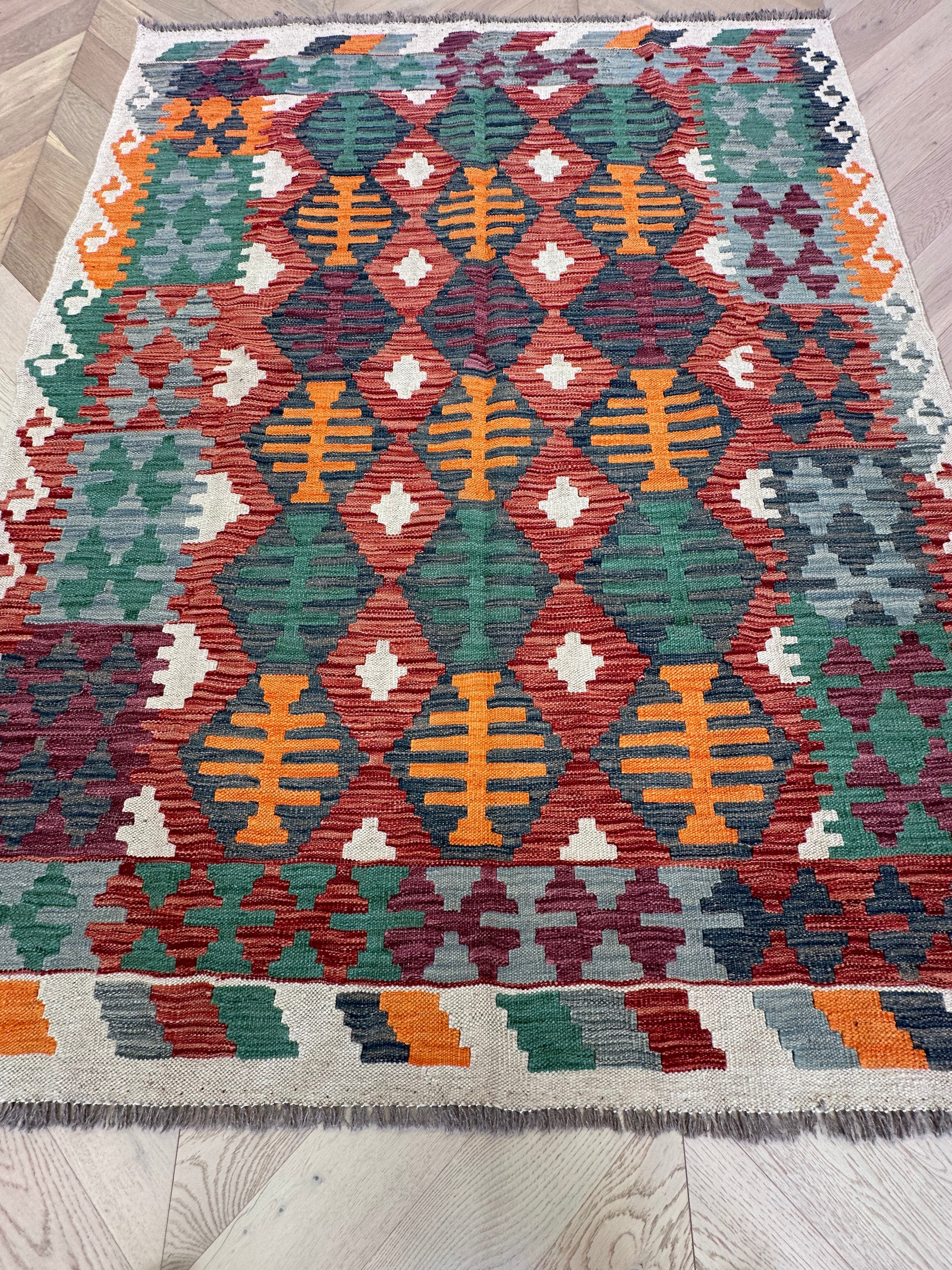 Chobi Afghan Handmade — 1.96 x 1.55