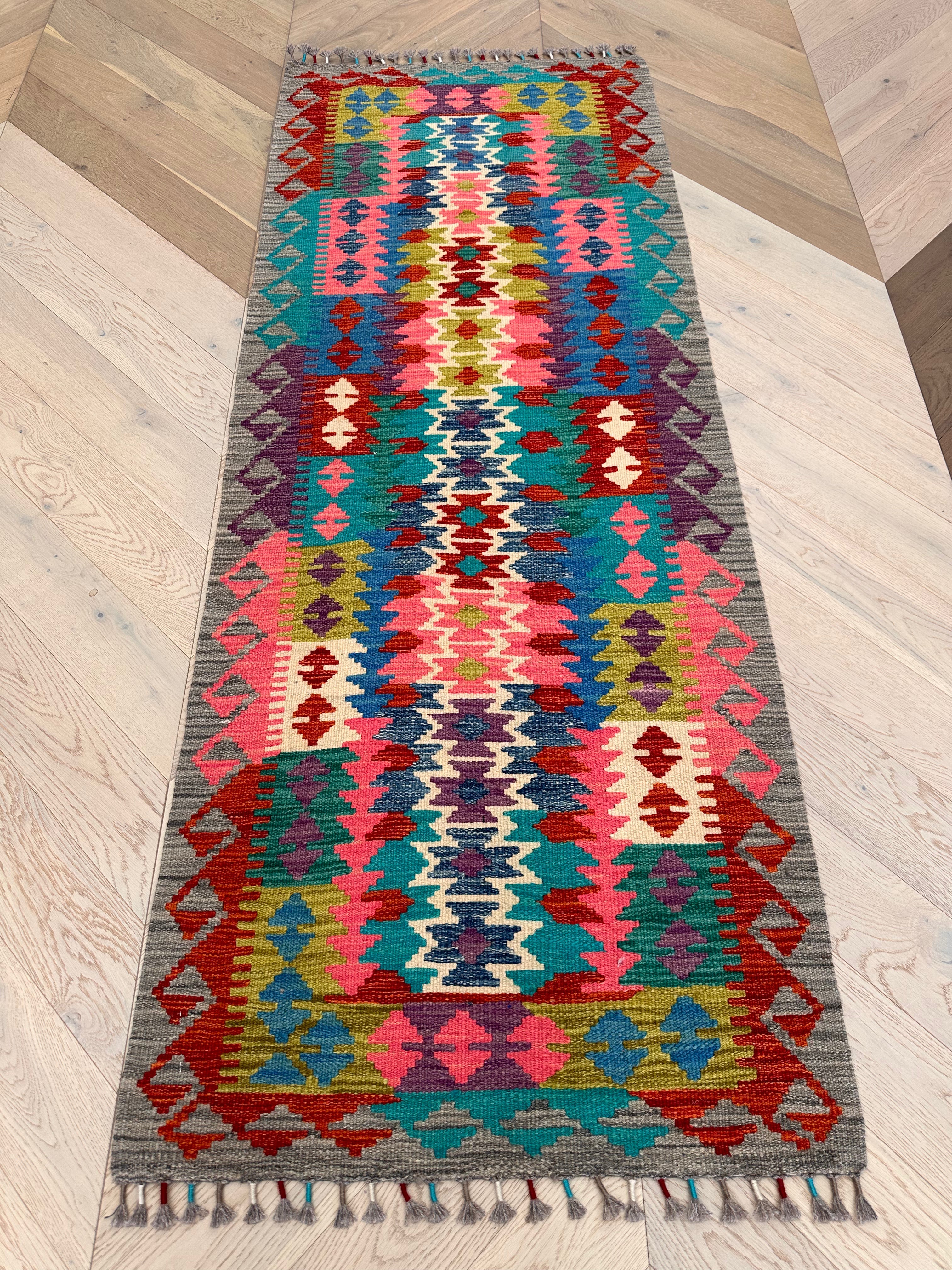 Chobi Afghan Handmade — 2.02 x 0.77
