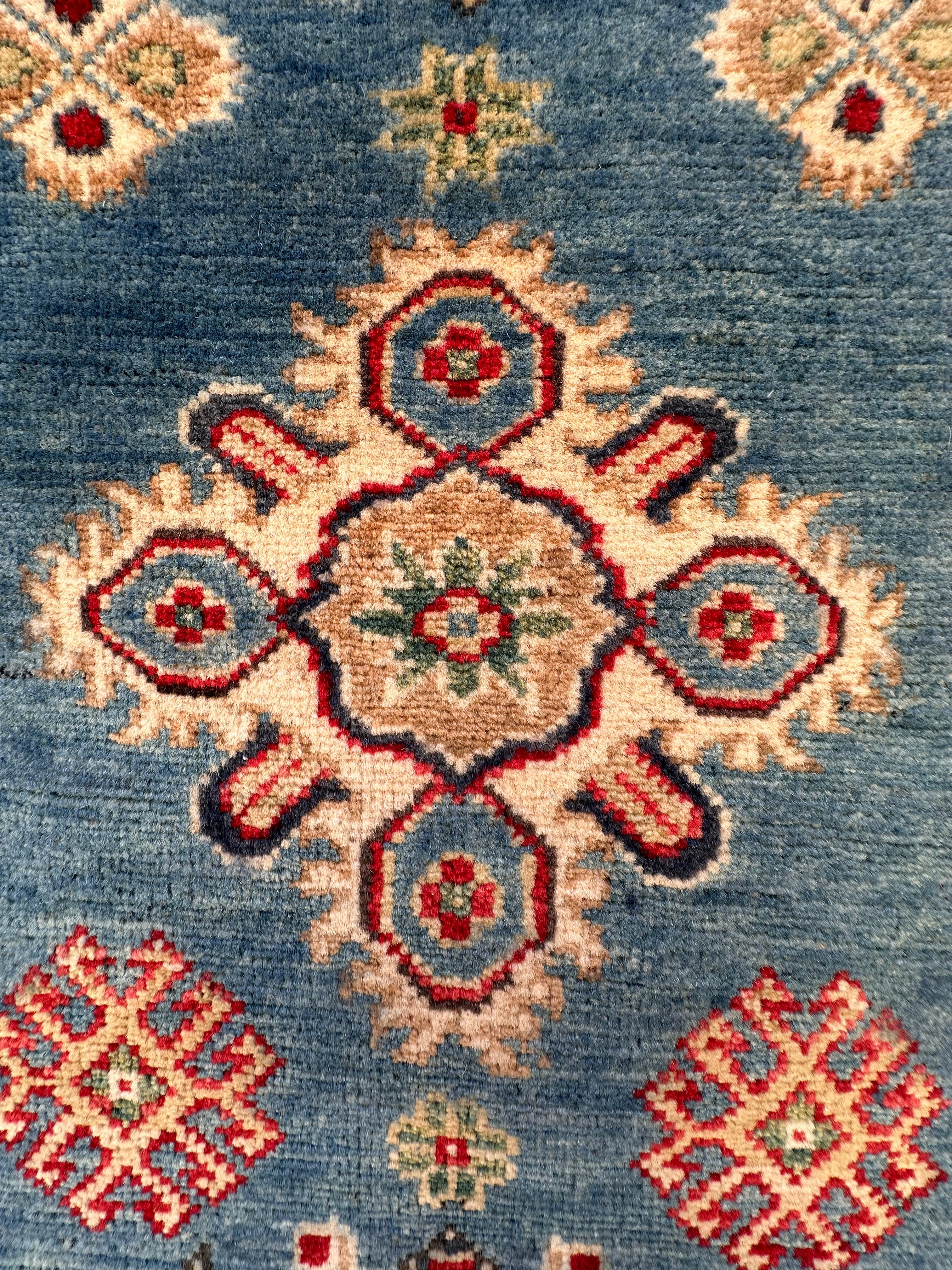 Beige Kazak handmade runner — 2.82 x 0.79