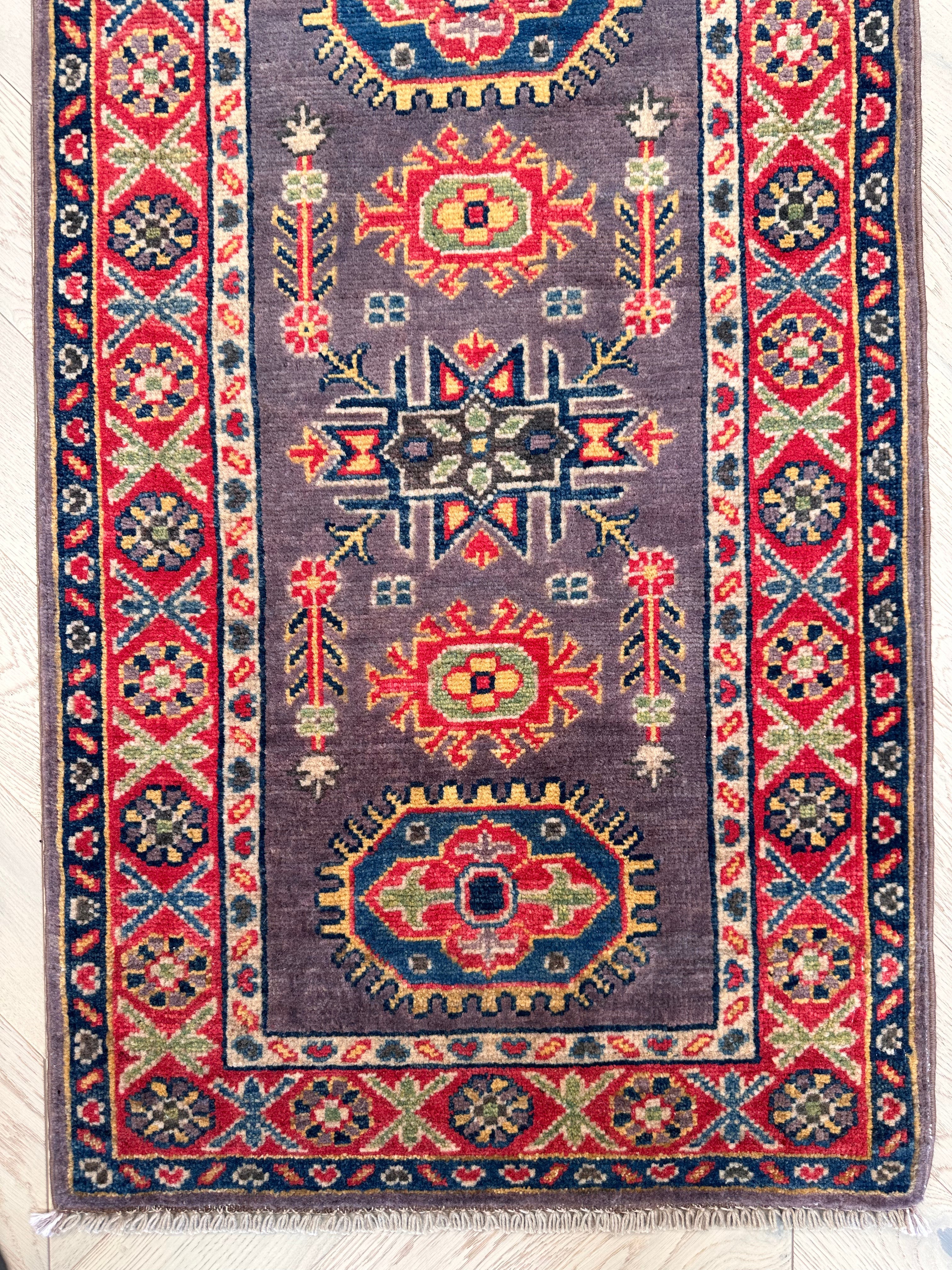 Kazak handmade runner 178x 63 cm