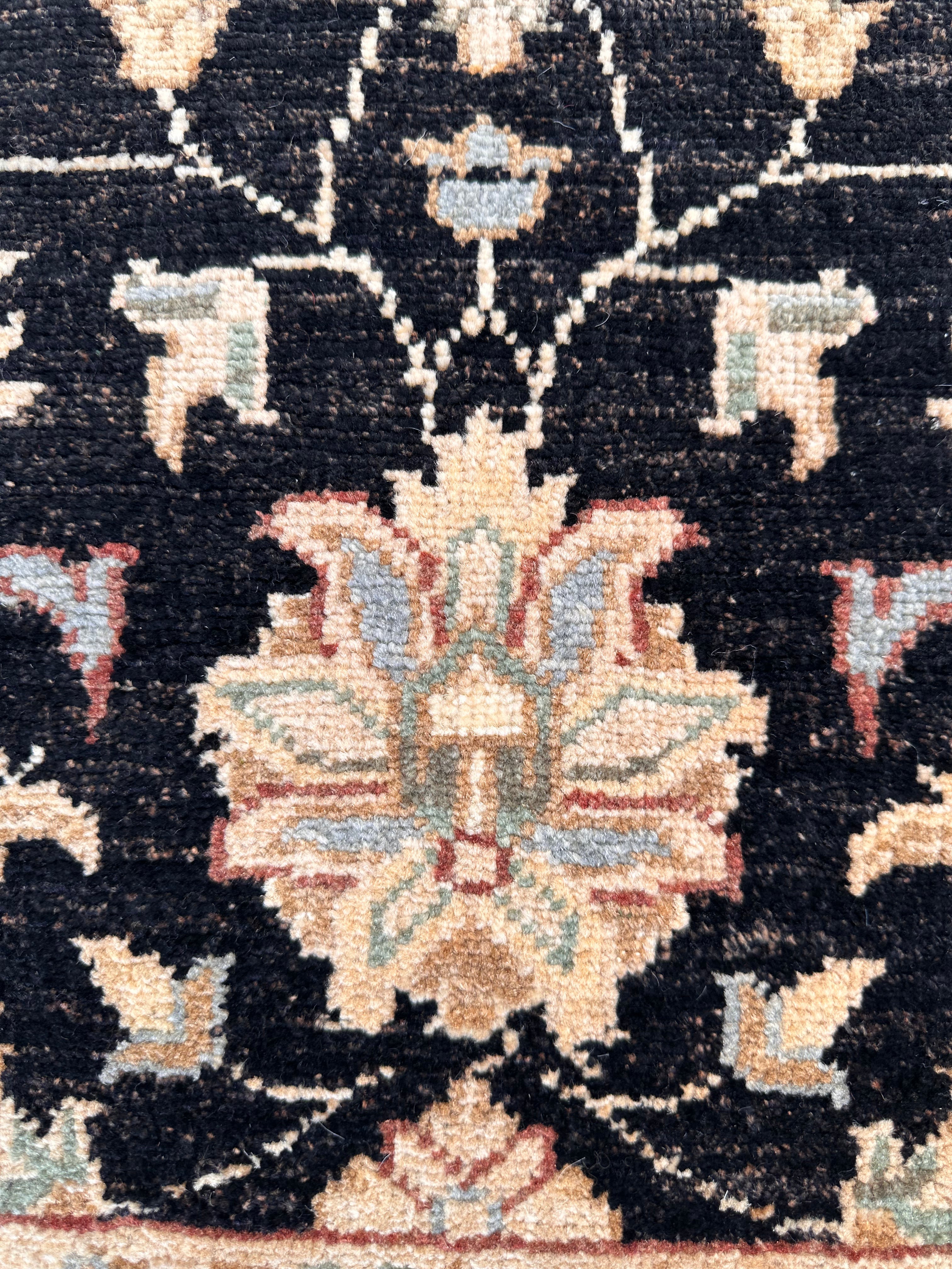 Grey Kazak handmade runner — 2.01 x 0.73