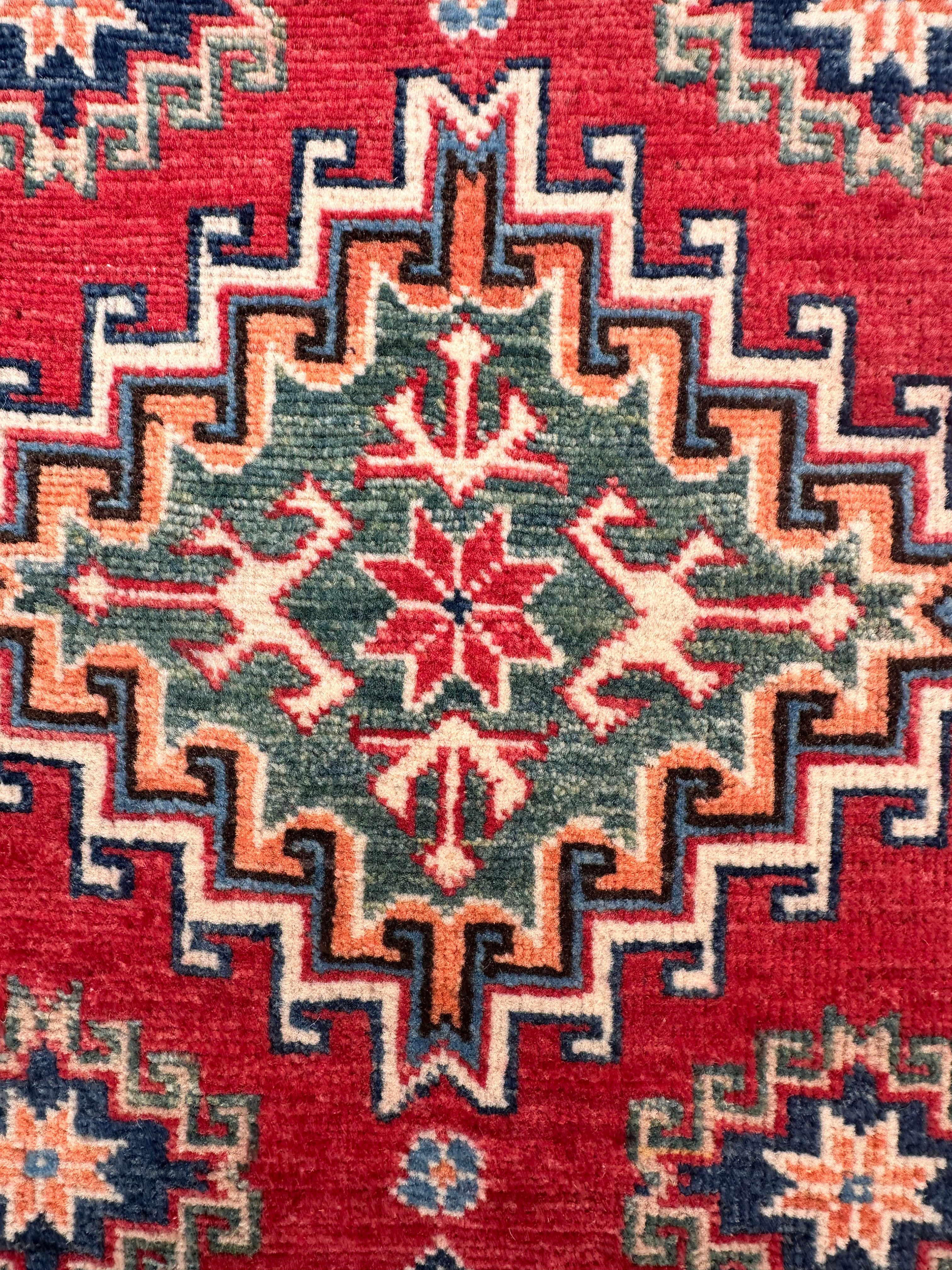 Red Kazak handmade runner — 1.89 x 0.80