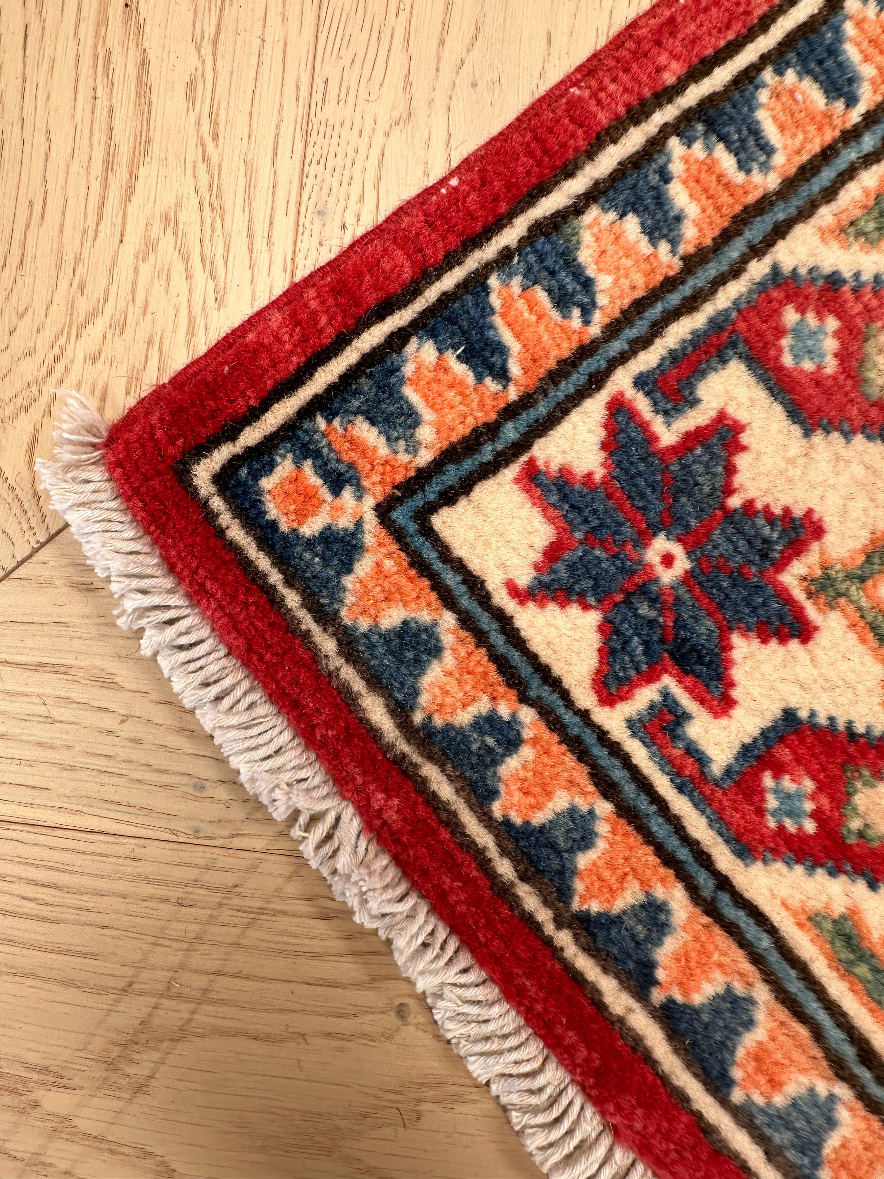Red Kazak handmade runner — 1.89 x 0.80