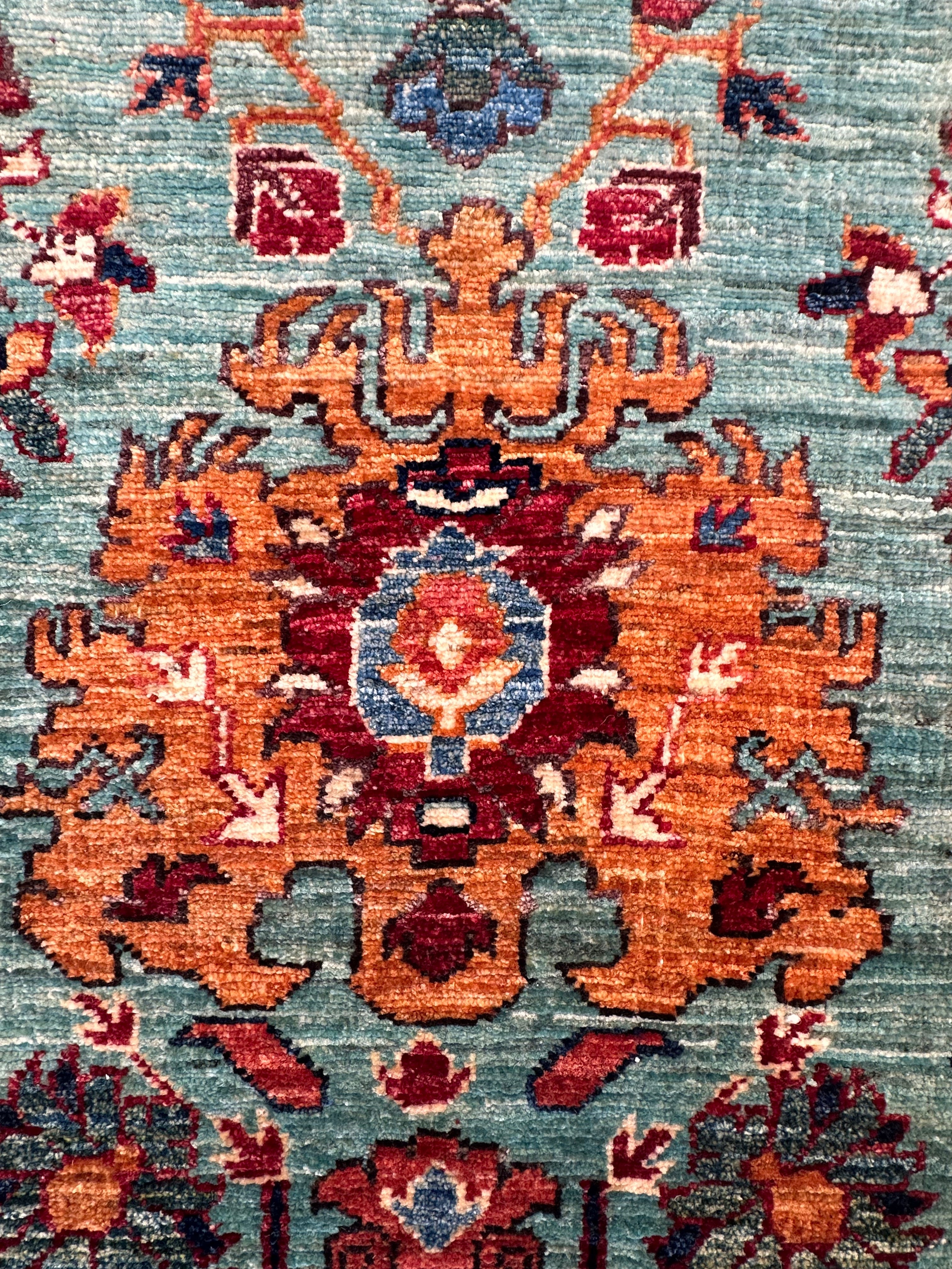 Beige Chobi Afghan Handmade — 3.01 x 0.83