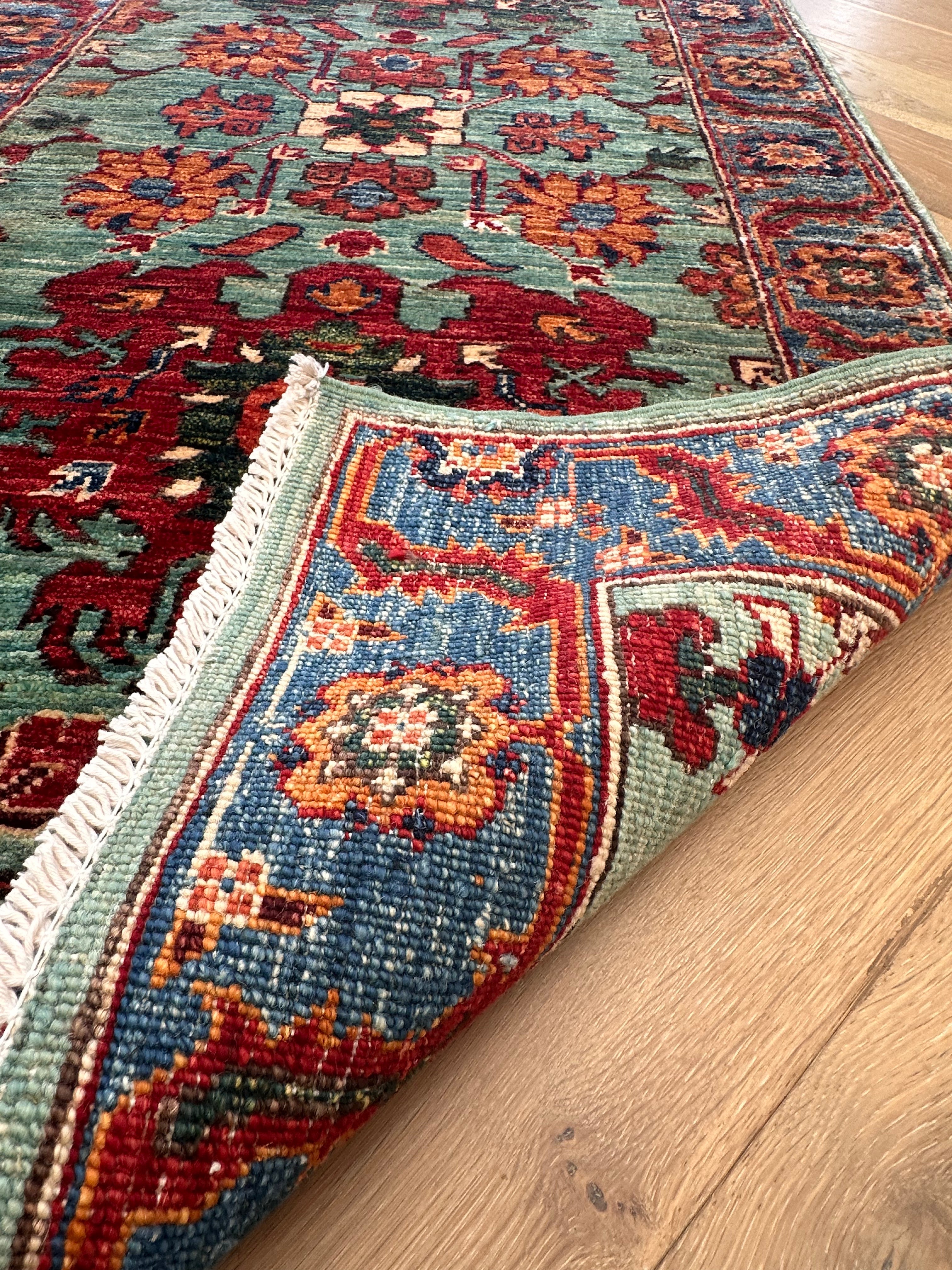Beige Chobi Afghan Handmade — 3.01 x 0.83