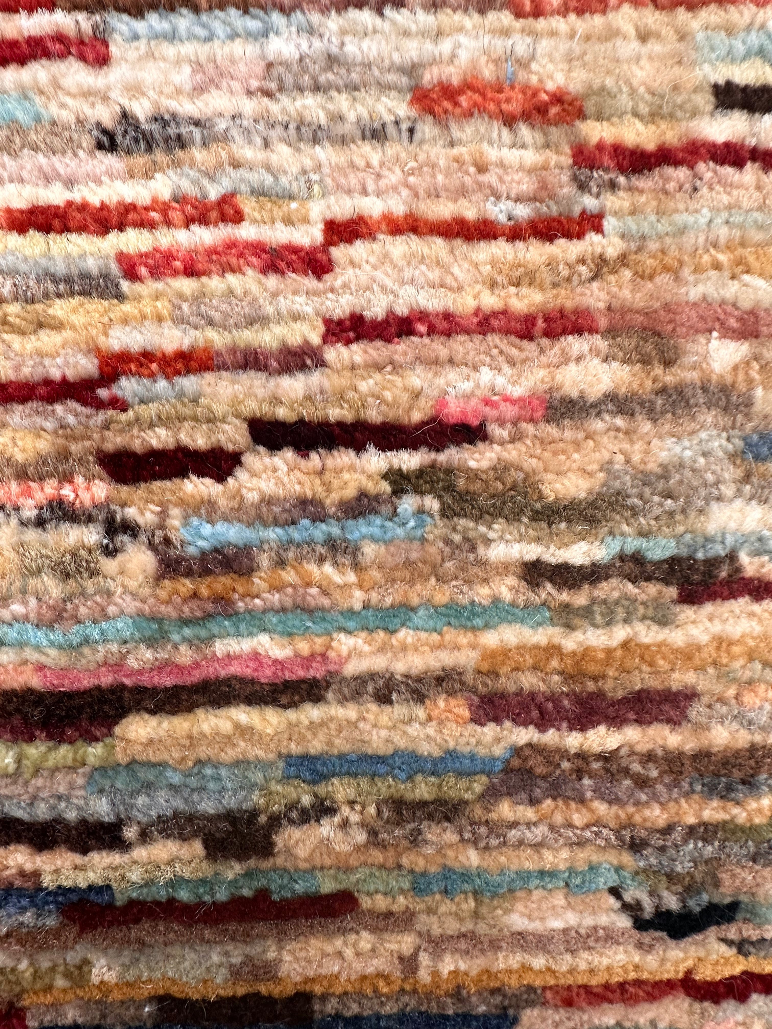 Beige Chobi Afghan Handmade — 2.91 x 0.79