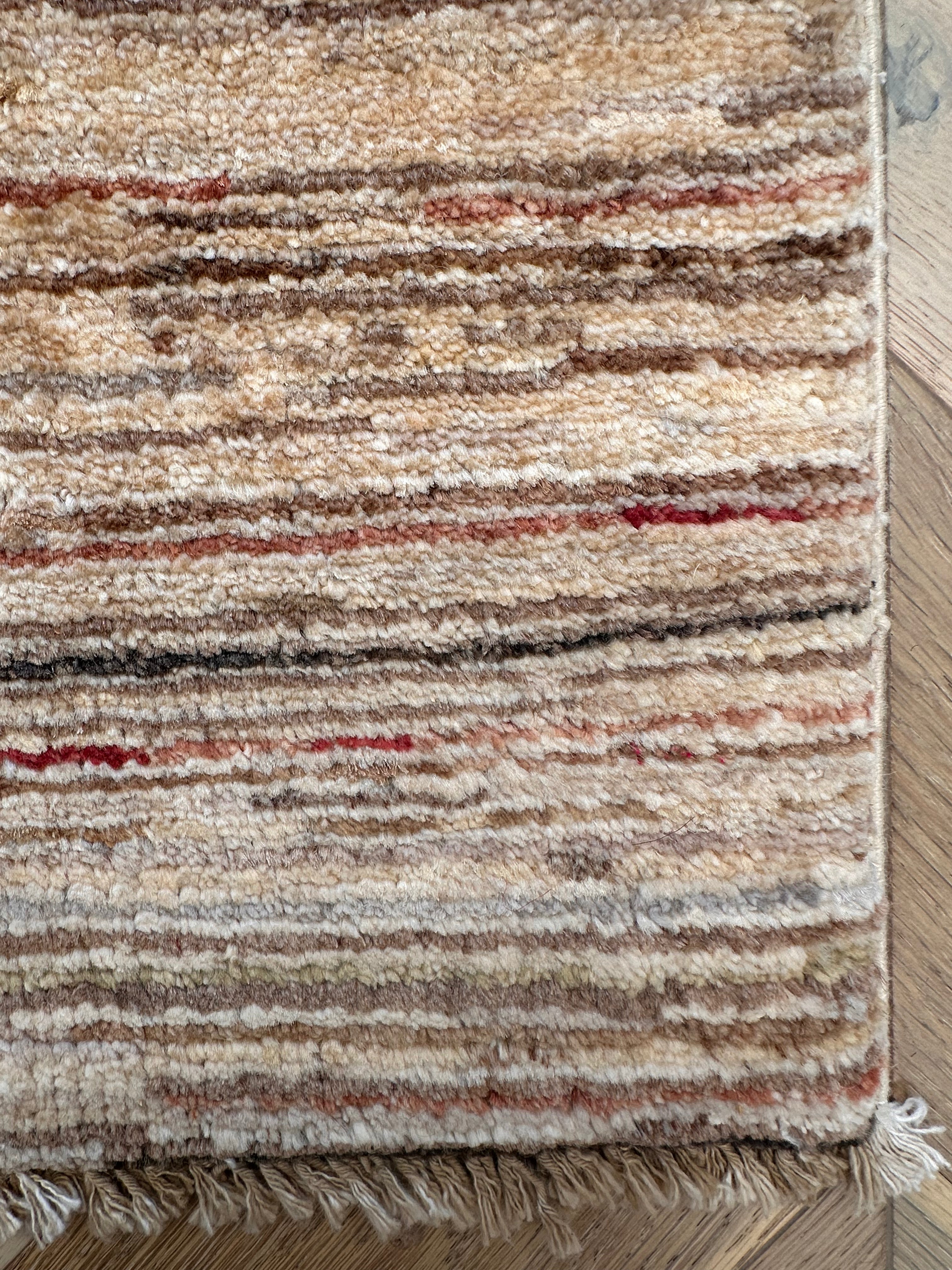 Beige Chobi Afghan Handmade — 1.93 x 0.97