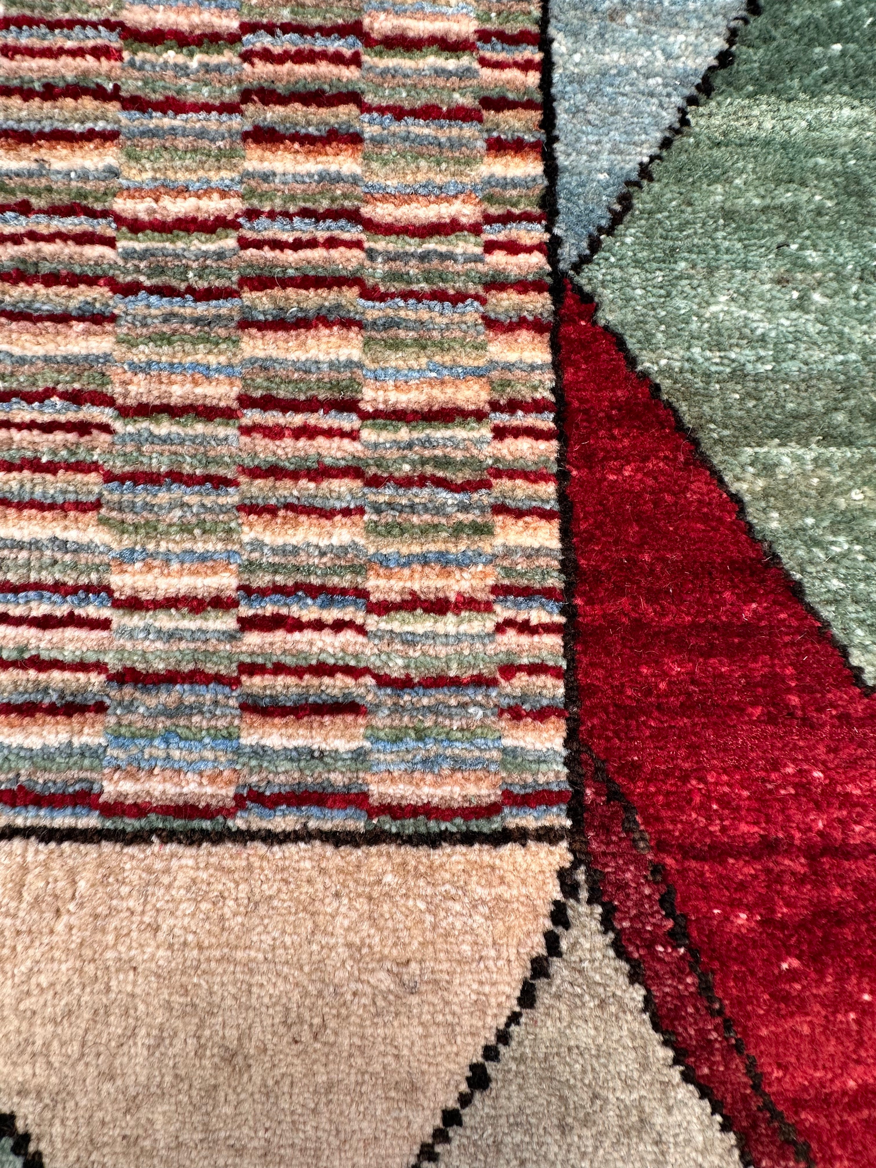 Handmade Gaba rug-runner — 3.80 x 0.85