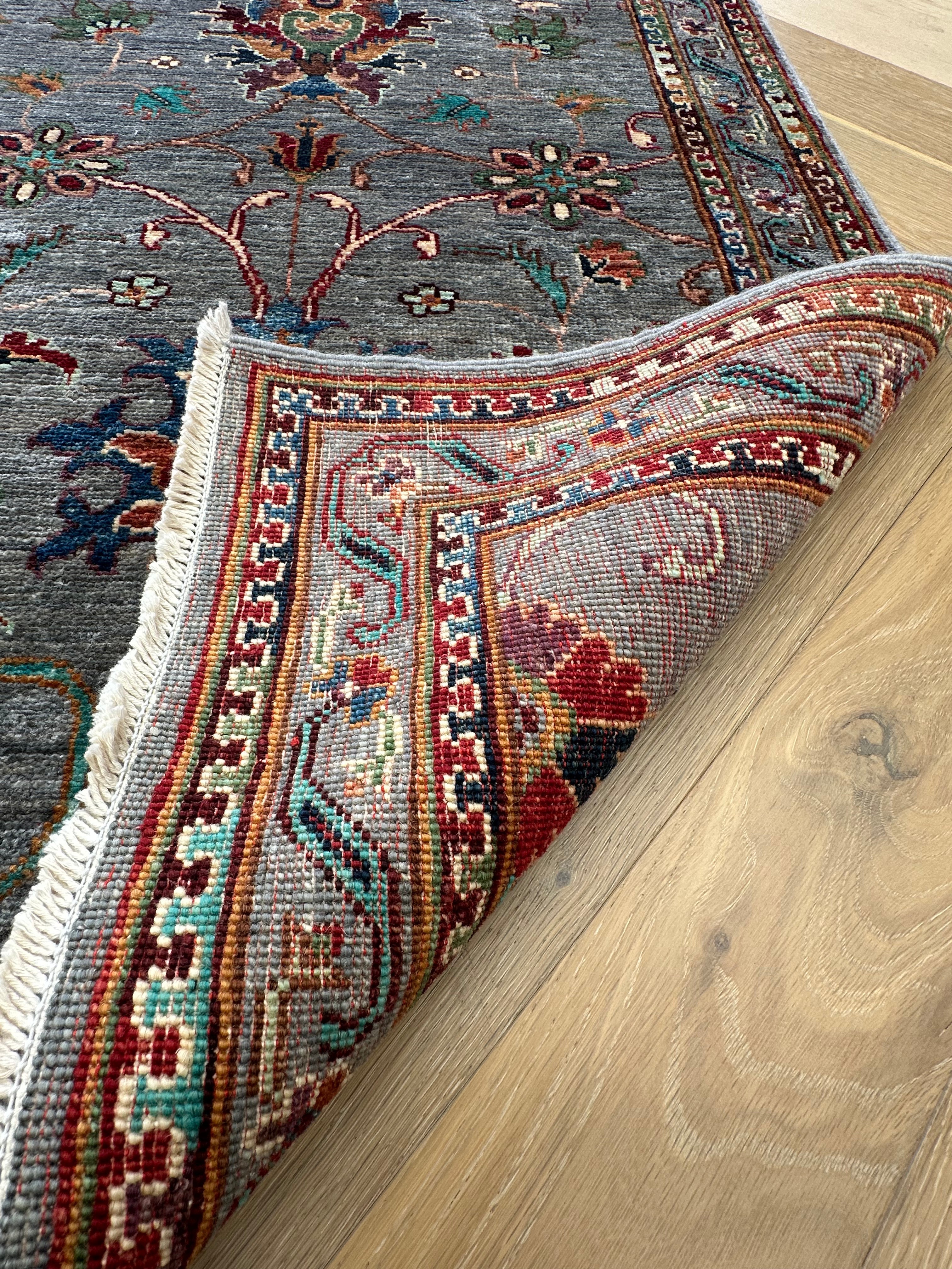 Grey Chobi Afghan Handmade — 3.06 x 0.82