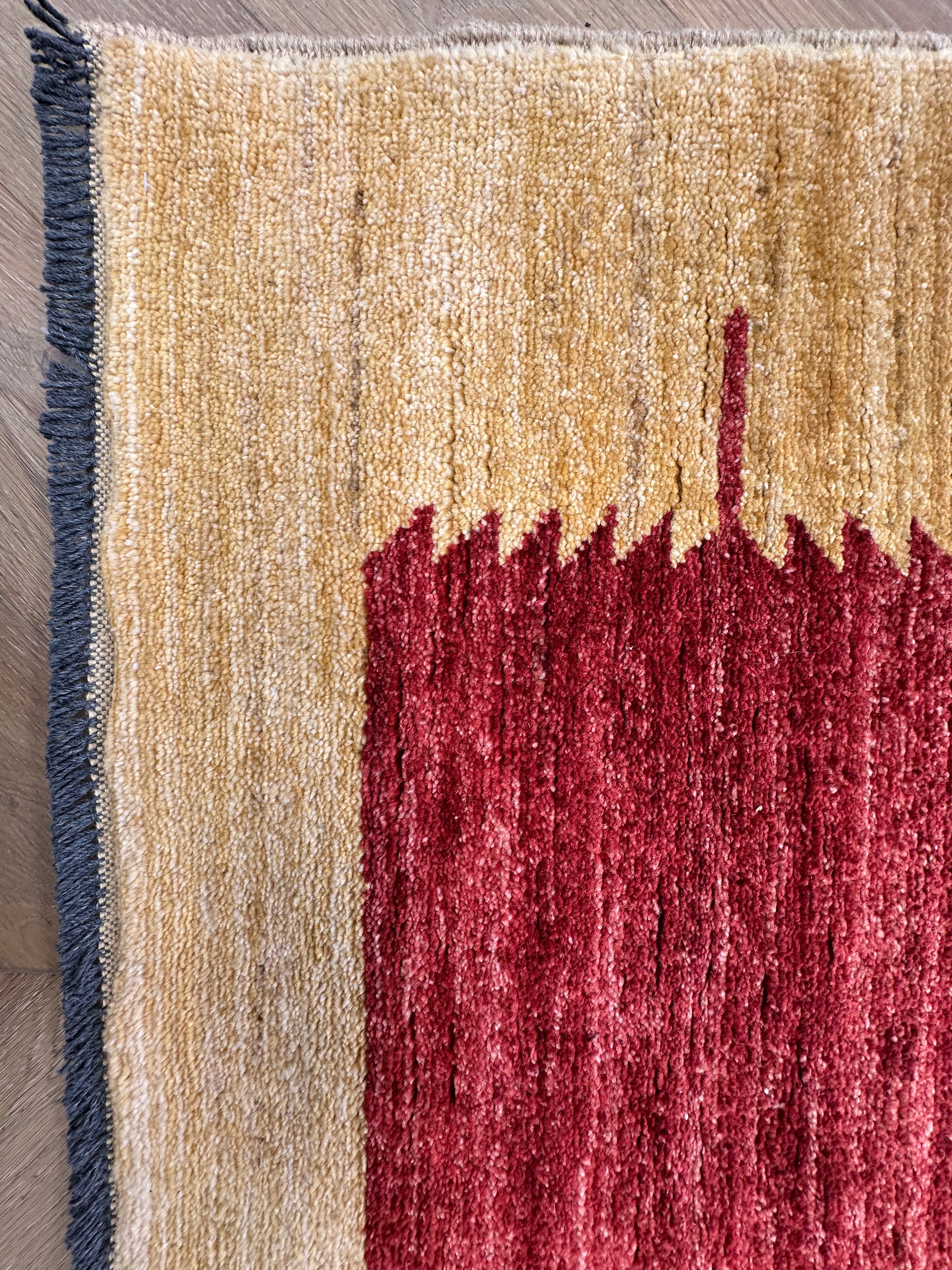 Handmade Gaba rug-runner — 4.00 x 0.94