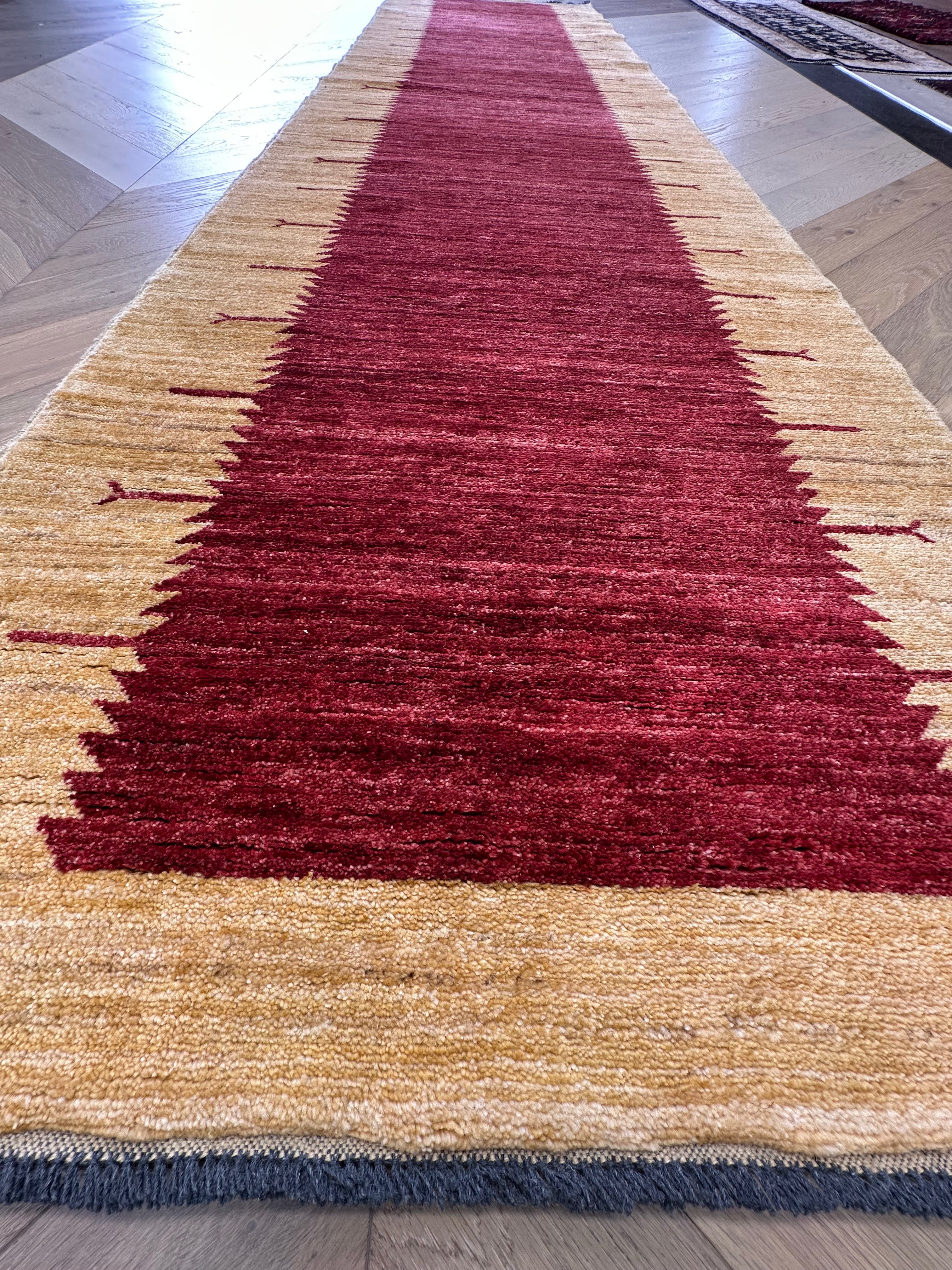 Handmade Gaba rug-runner — 4.00 x 0.94