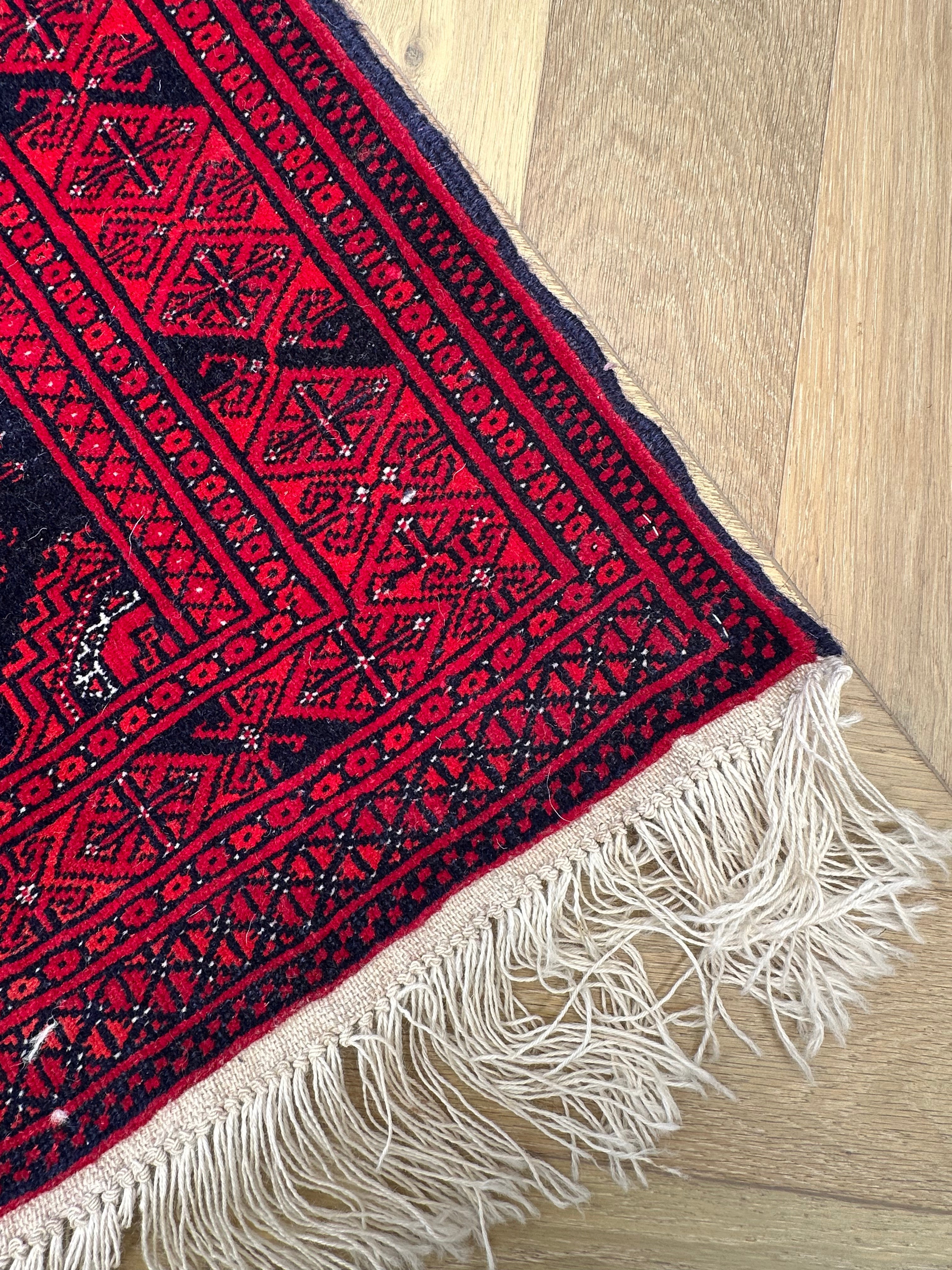 Khoja Roshnai handmade runner — 3.73 x 0.83