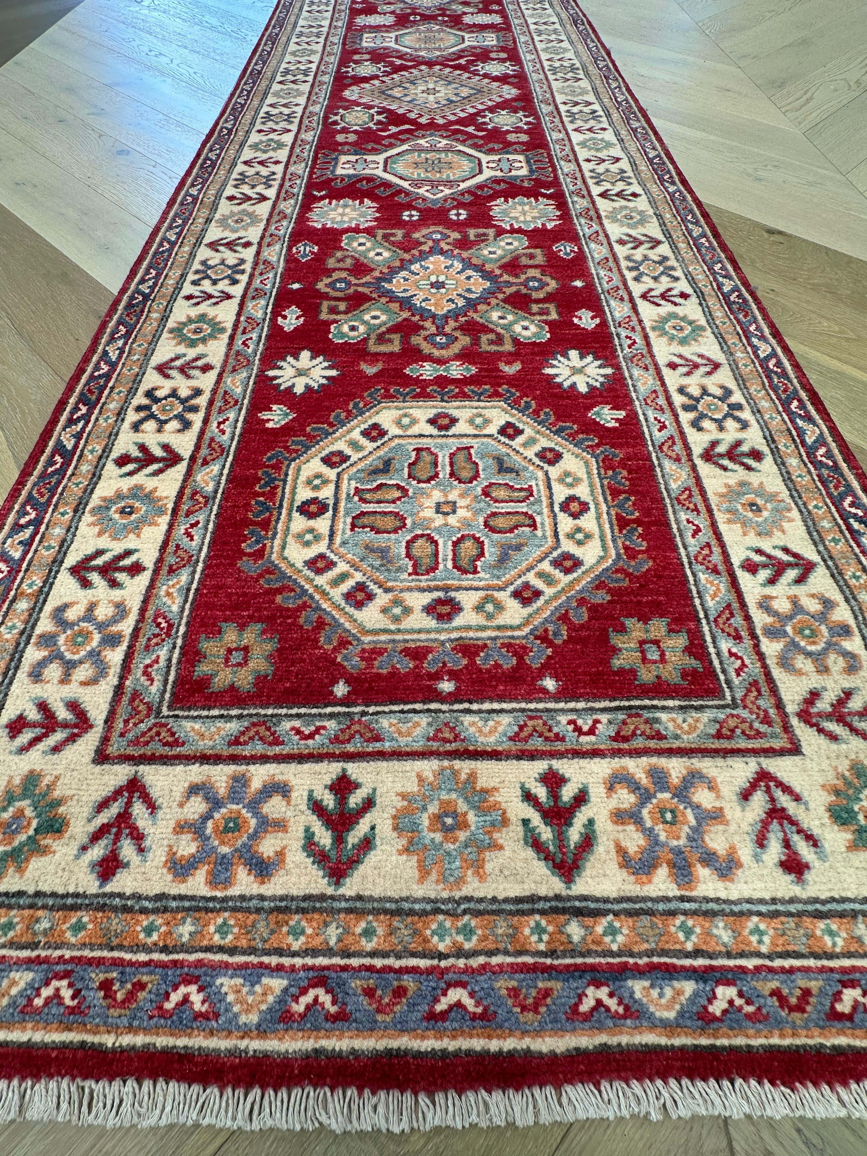 Kazak handmade runner 293x 82 cm