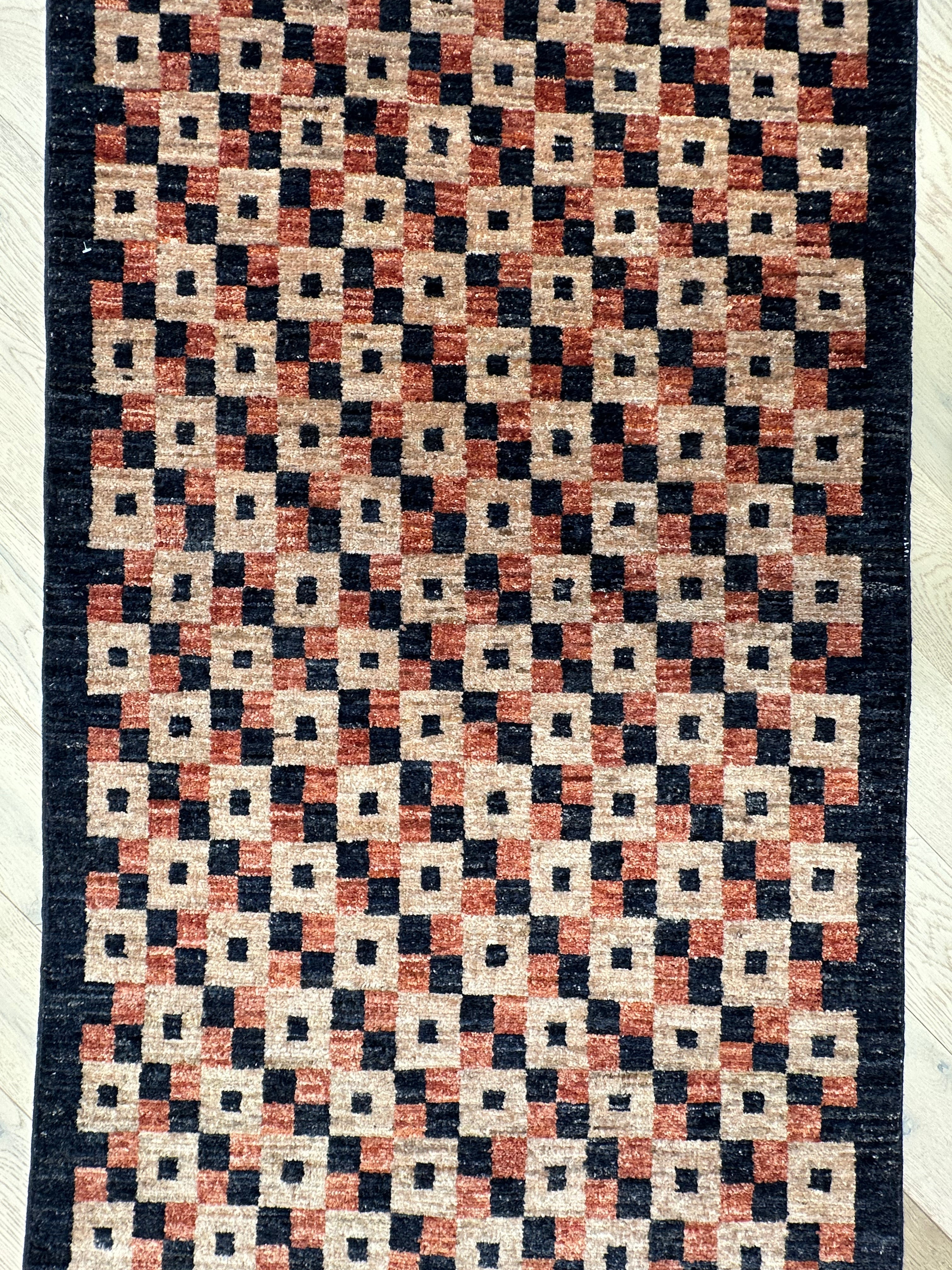 Handmade Gaba rug-runner — 2.92 x 0.82