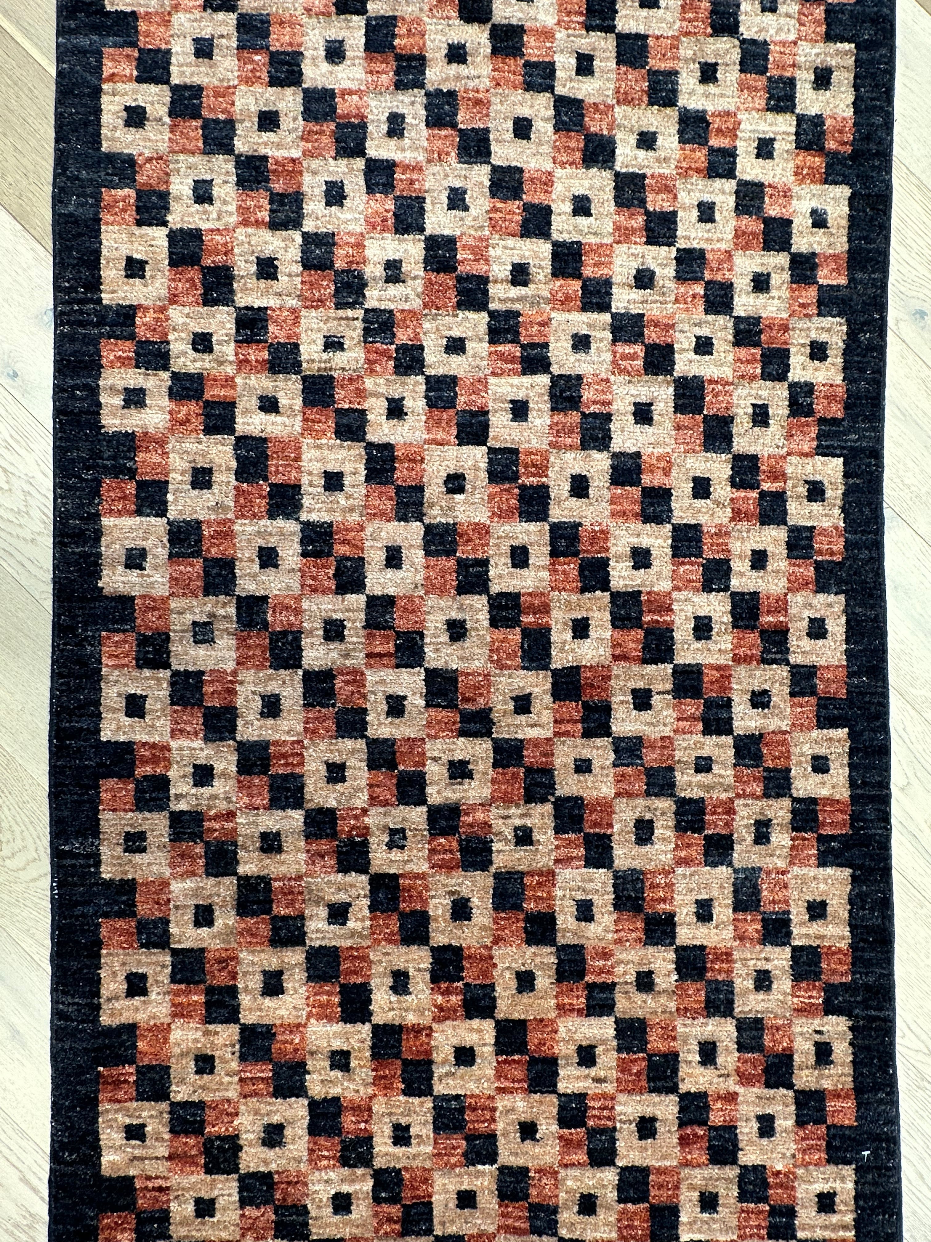 Handmade Gaba rug-runner — 2.92 x 0.82