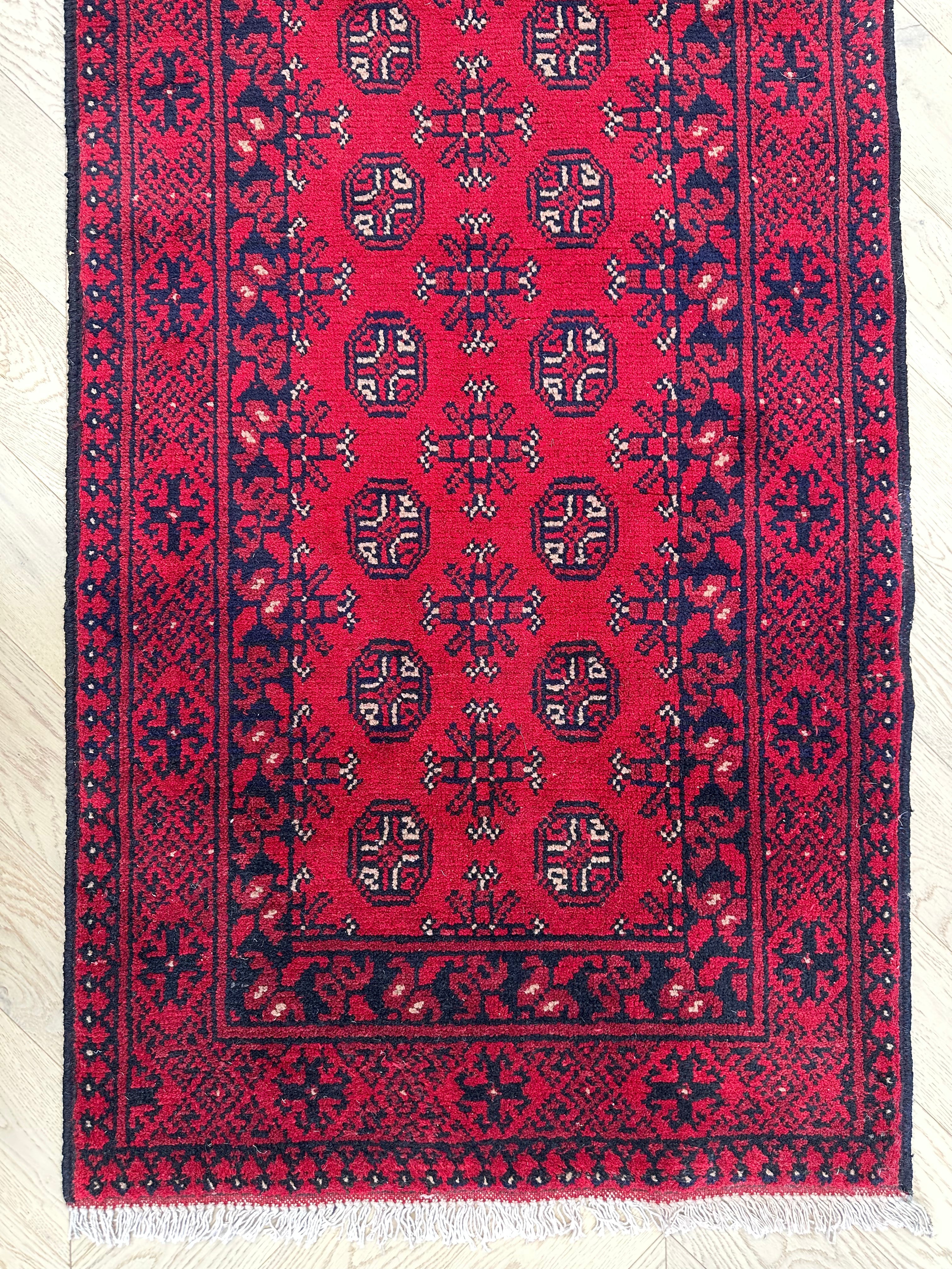 Red Afghan Handmade — 2.90 x 0.78