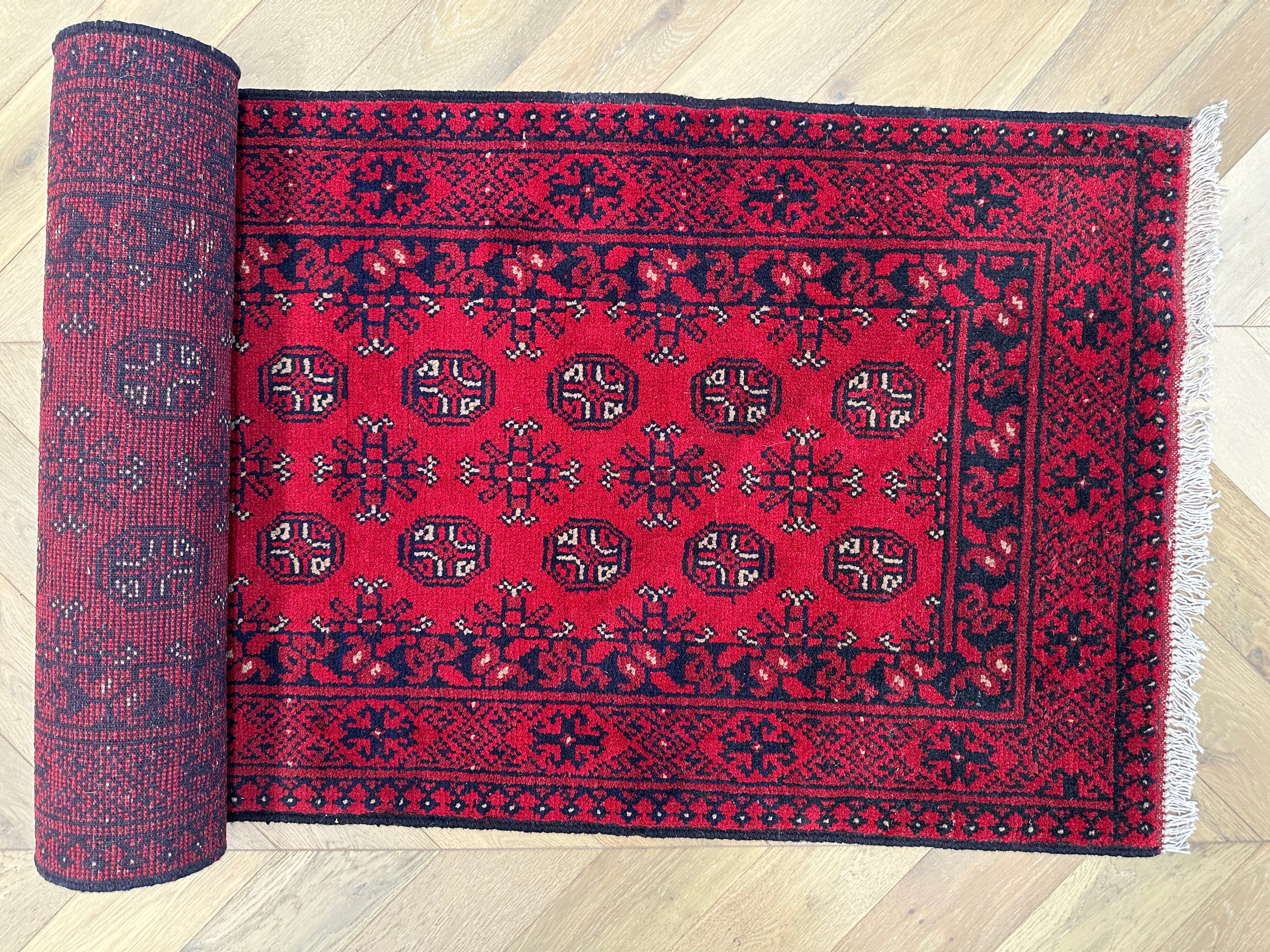 Red Afghan Handmade — 2.90 x 0.78