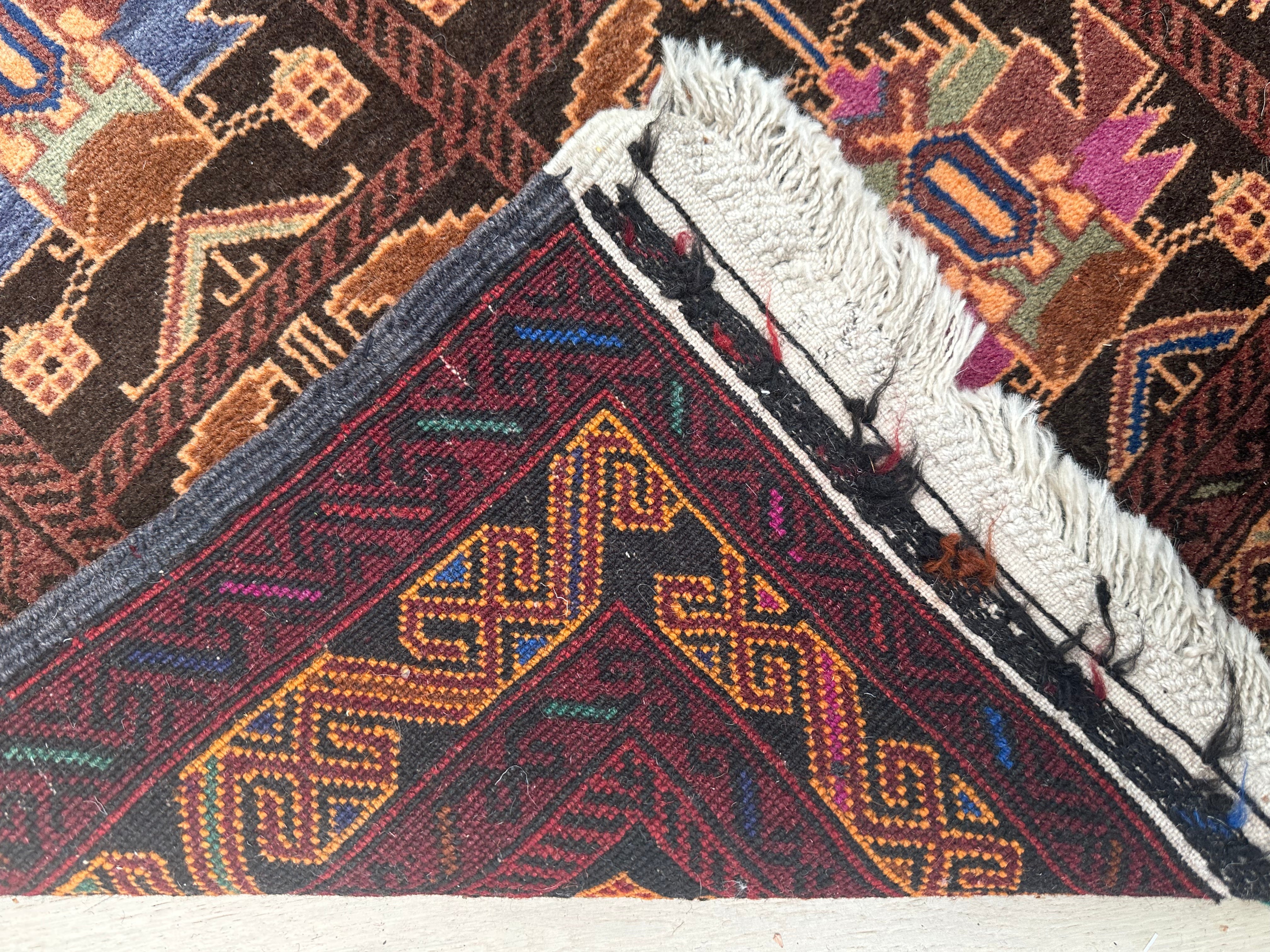 Afghan handmade rug,Chobi. Size:208x116 cm