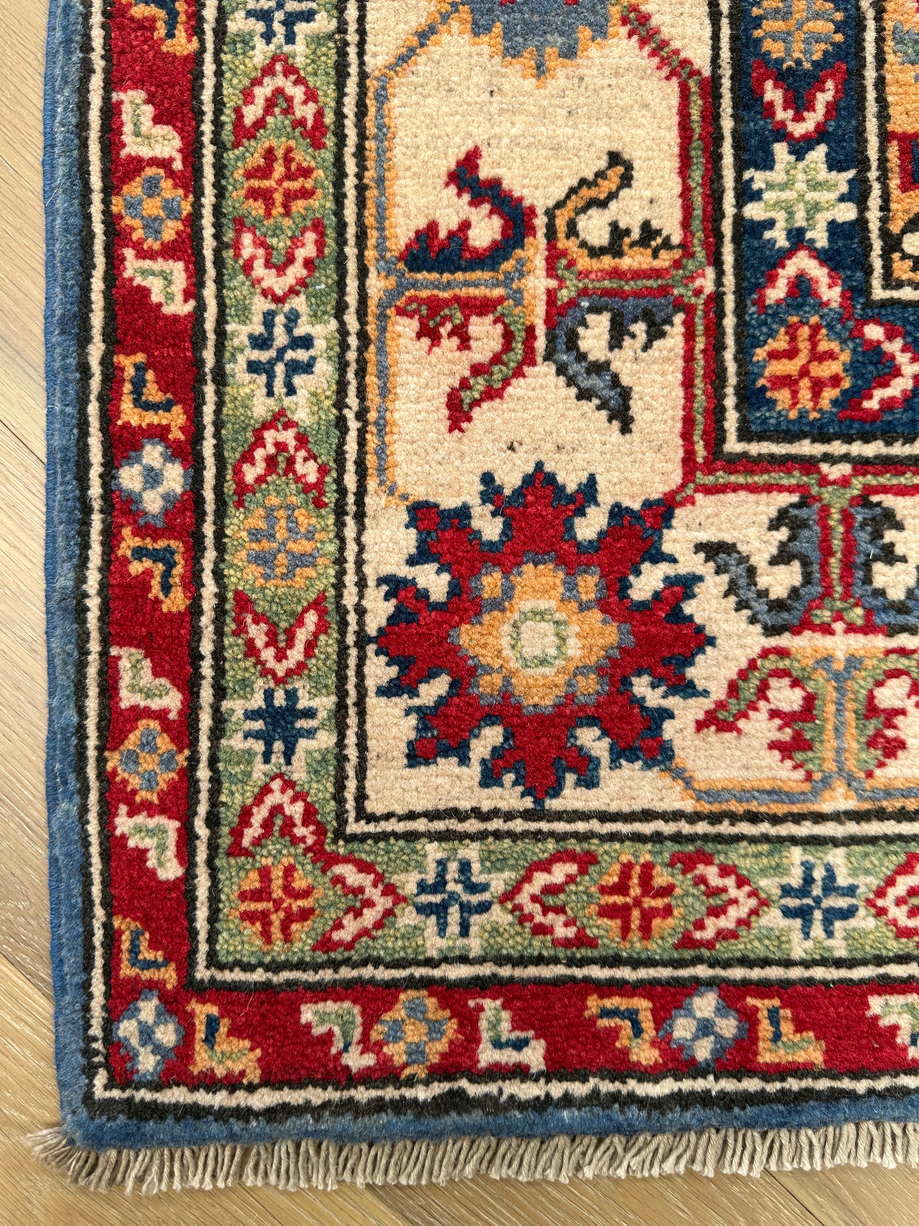 Red Afghan Handmade — 2.05 x 1.49