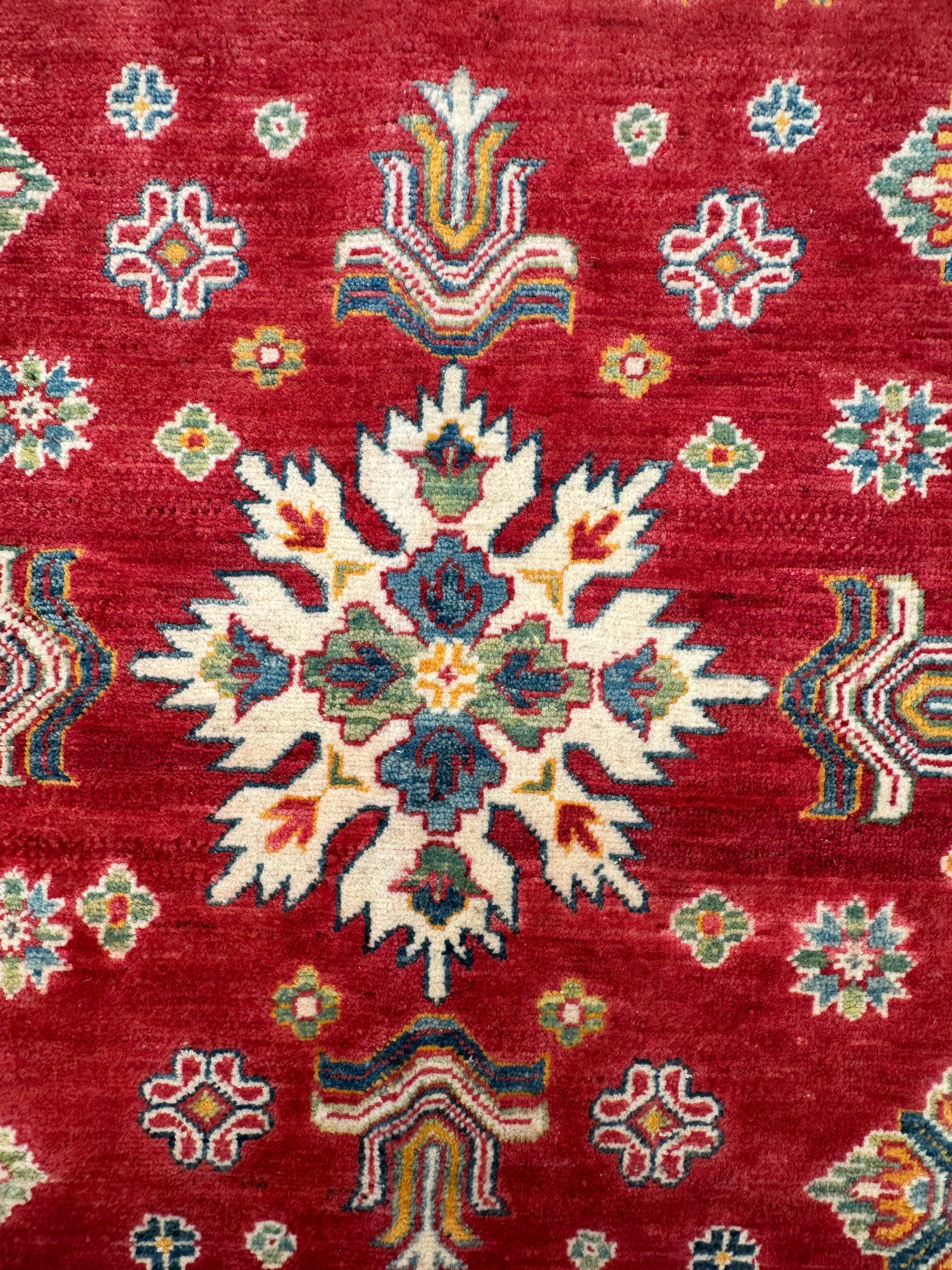 Red Afghan Handmade — 2.10 x 1.42
