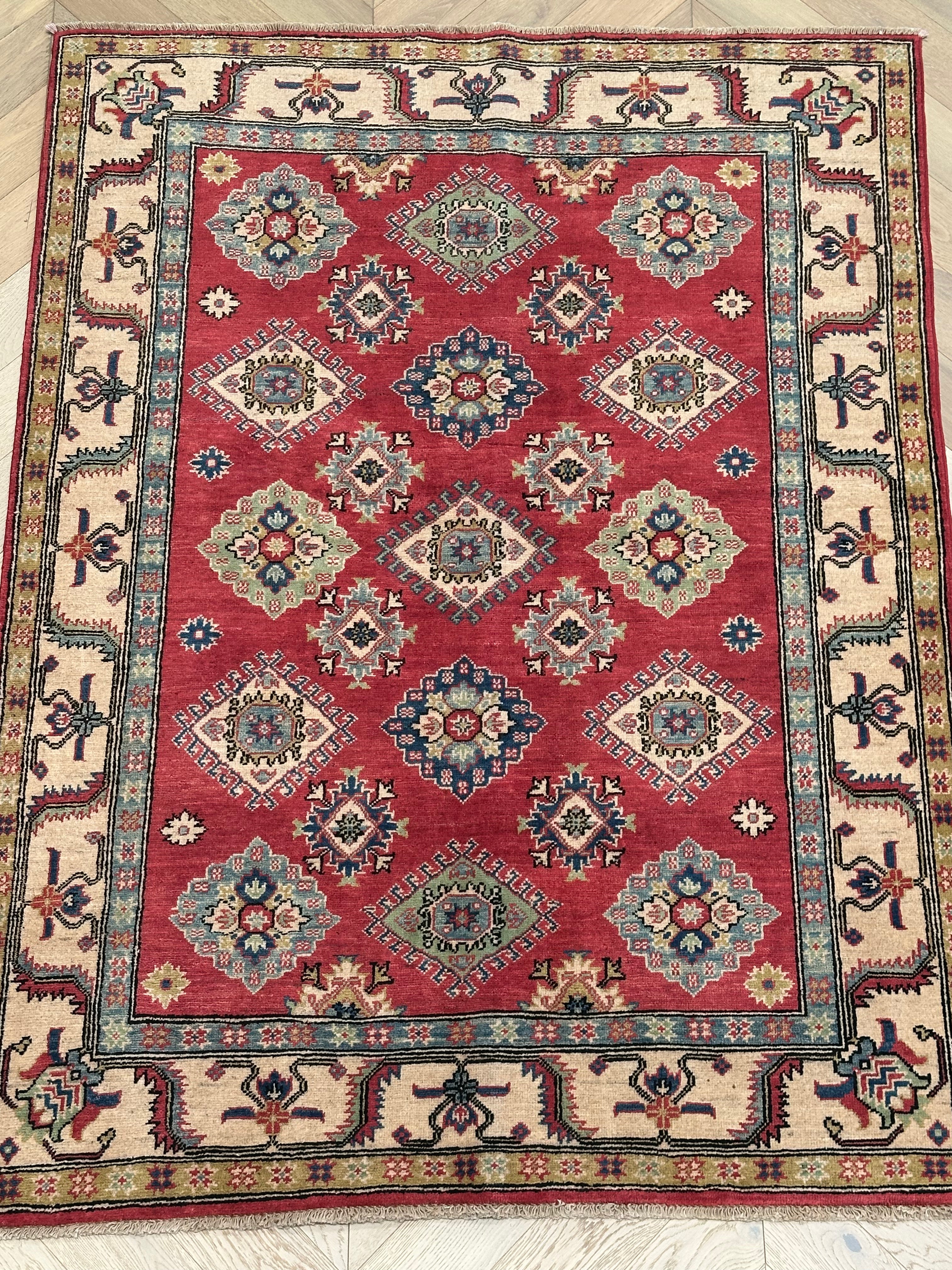 Red Afghan Handmade — 1.97 x 1.45
