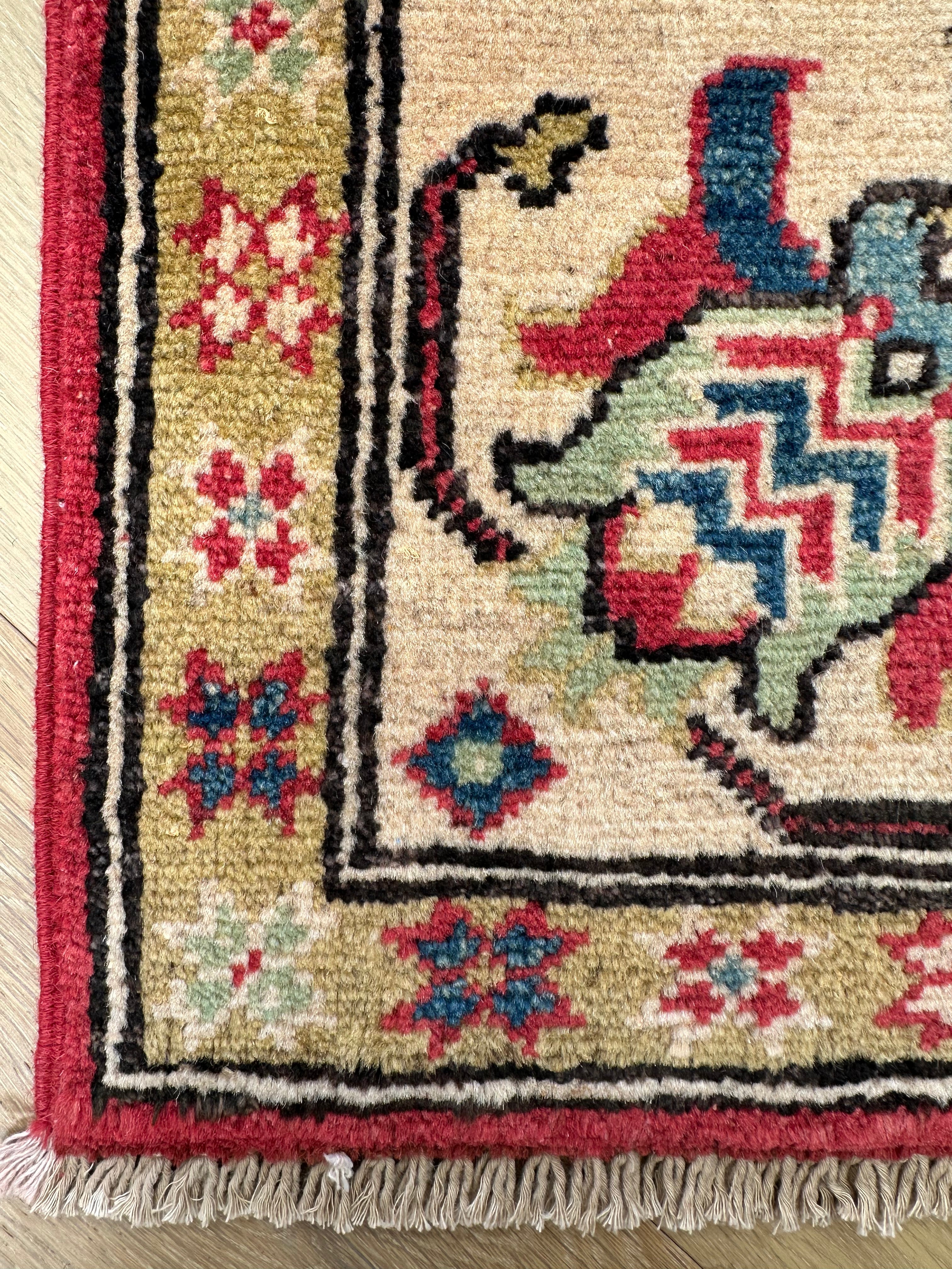 Red Afghan Handmade — 1.97 x 1.45