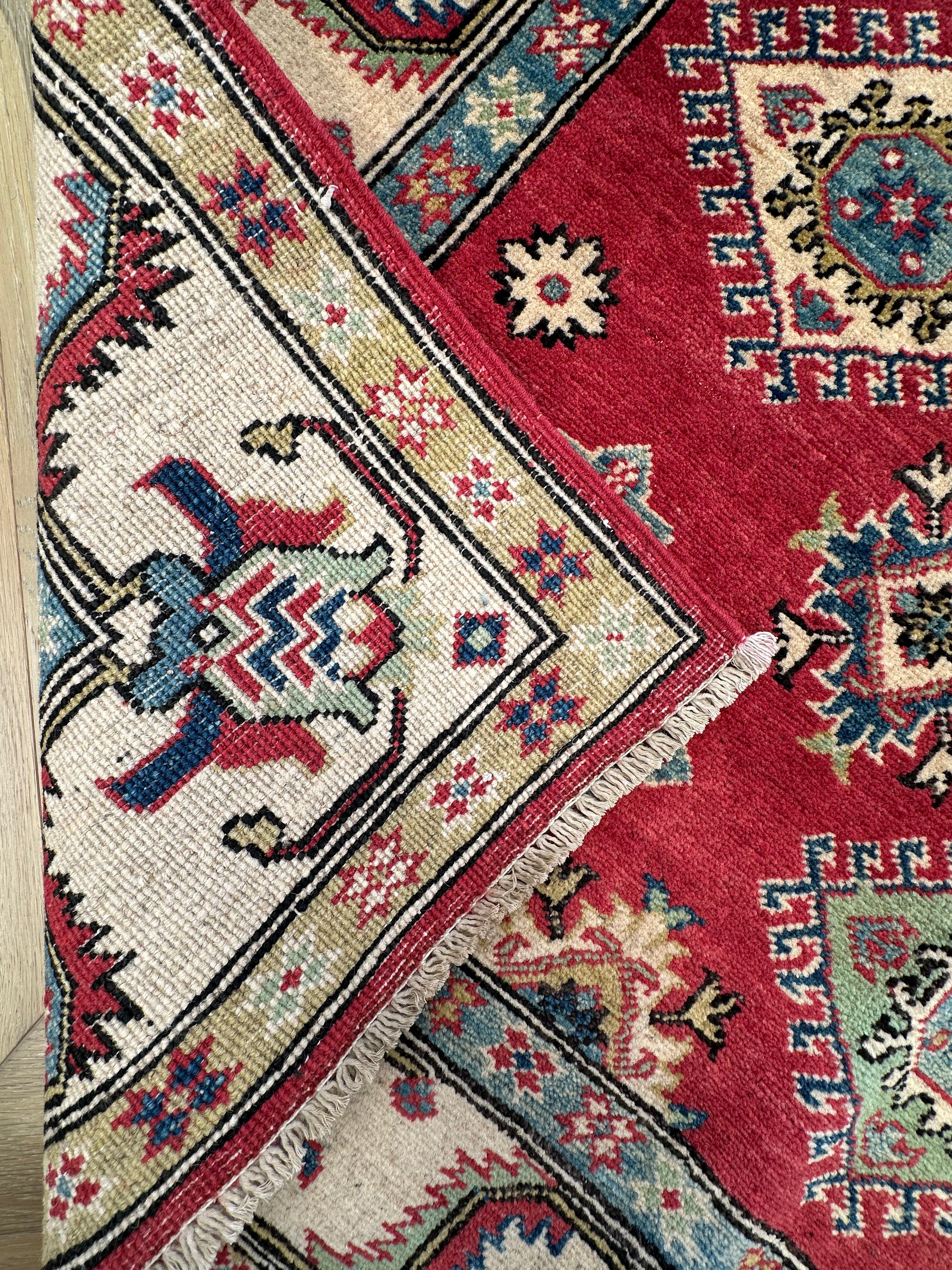 Red Afghan Handmade — 1.97 x 1.45