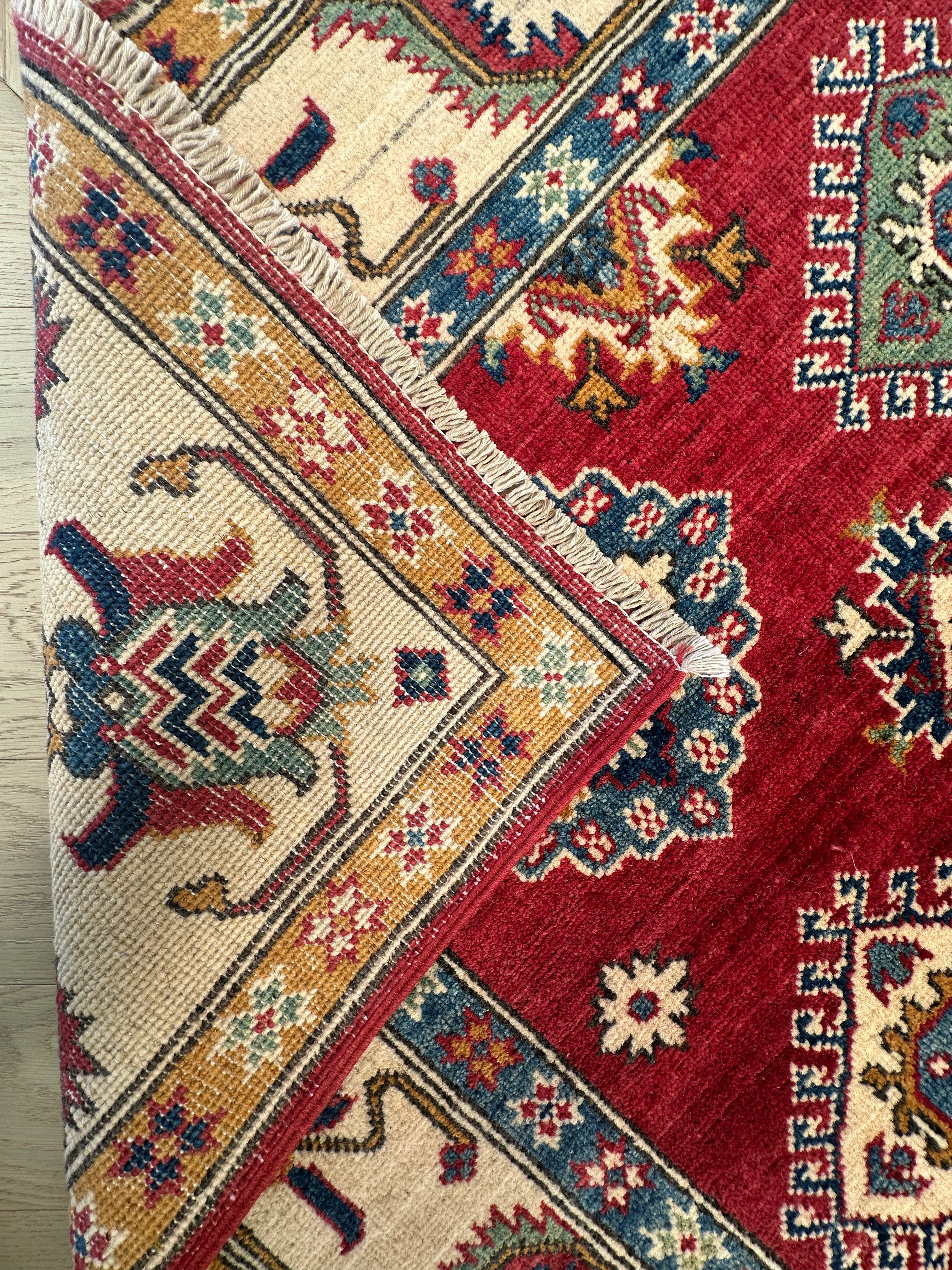 Red Afghan Handmade — 2.10 x 1.53