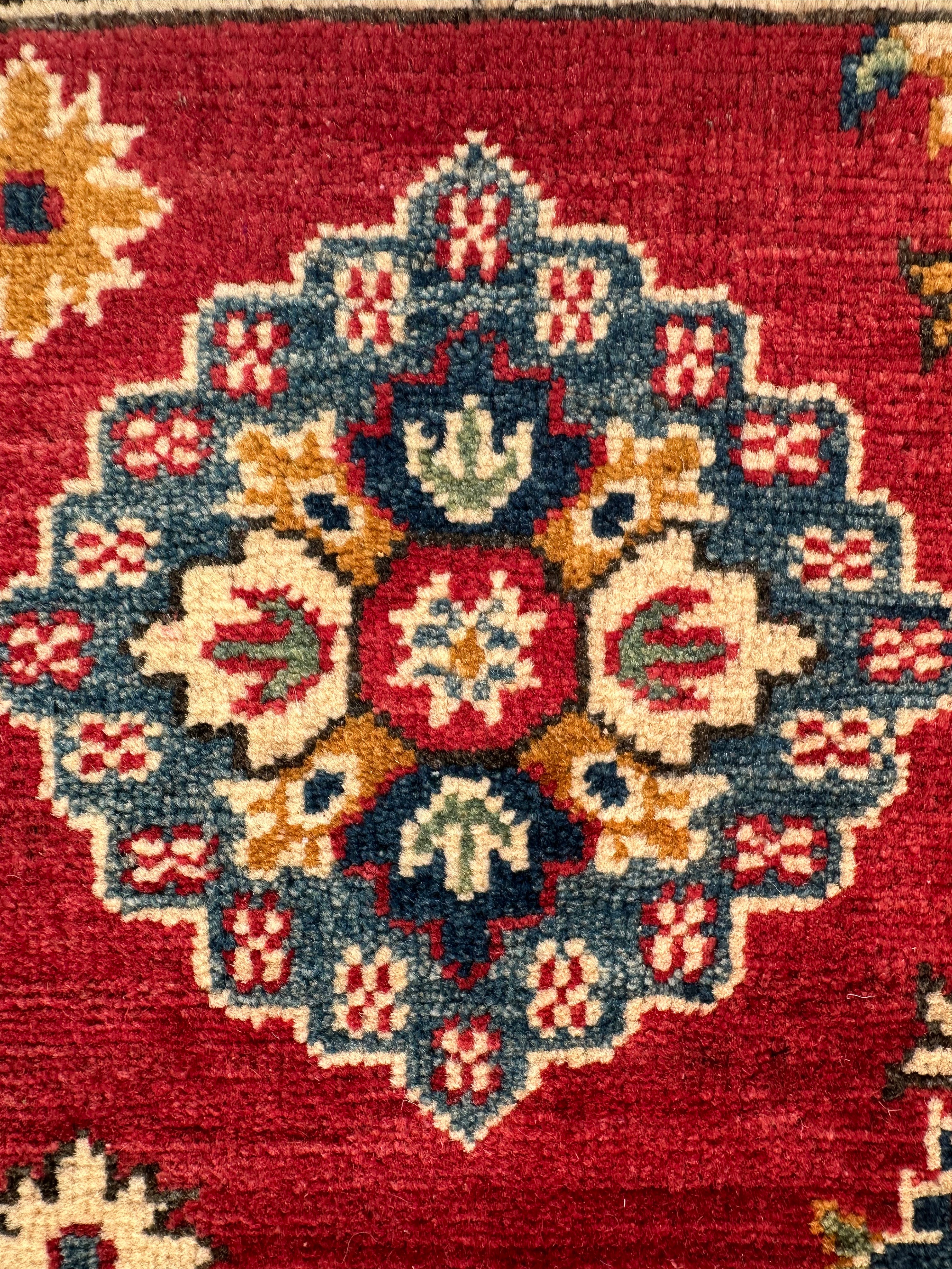 Red Afghan Handmade — 2.10 x 1.53