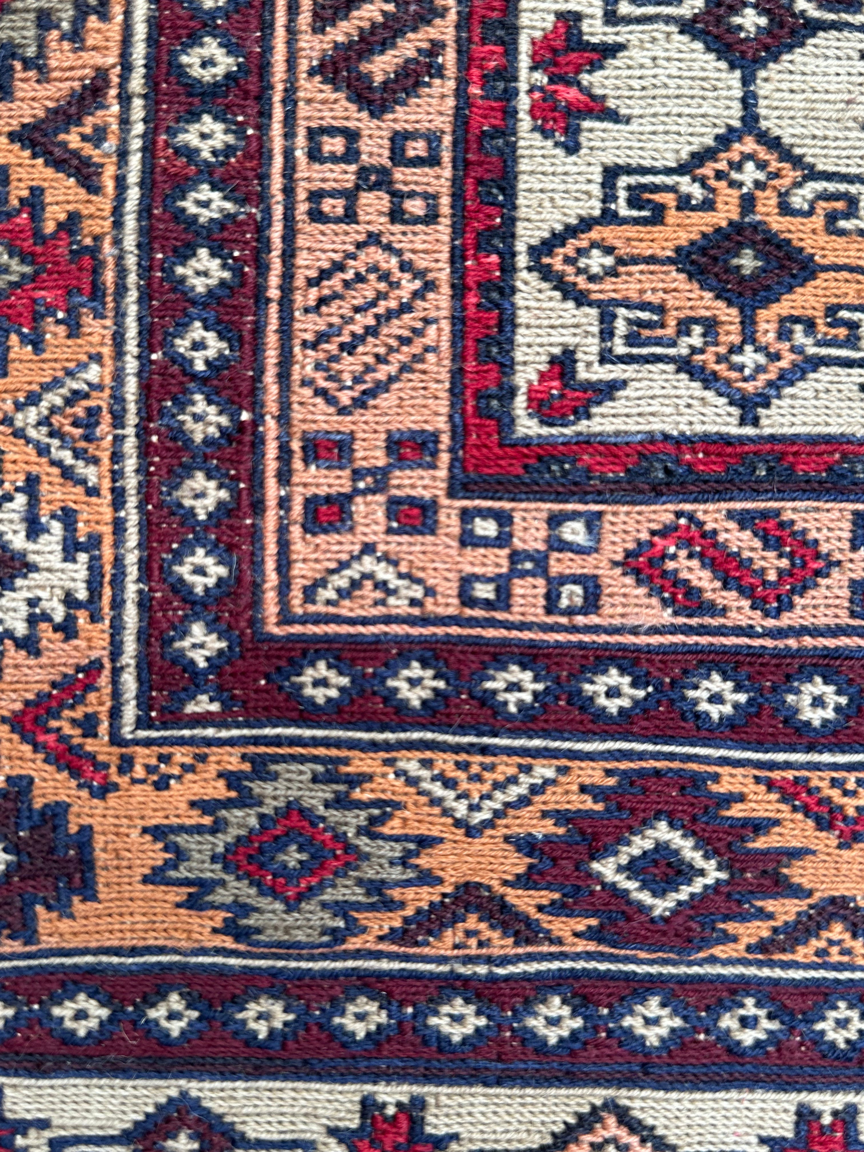 Yellow Handmade Herati Sumak Rug | — 1.88 x 1.29