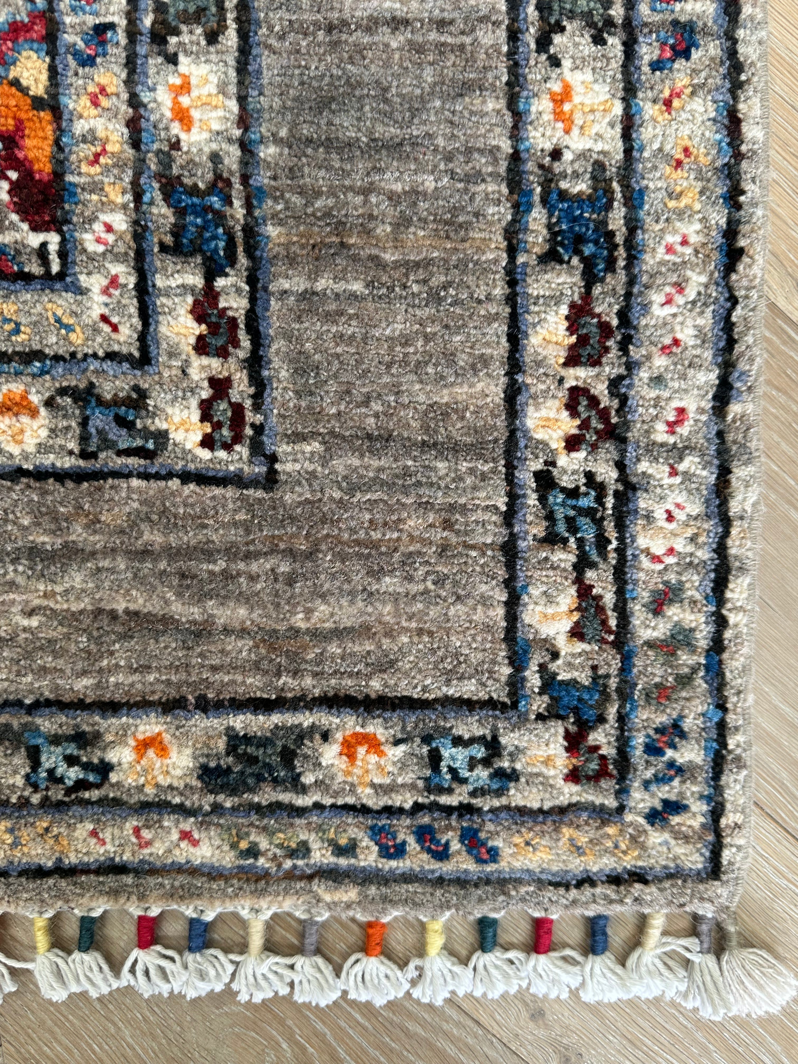 Afghan handmade rug,Chobi. Size: 153x139 cm