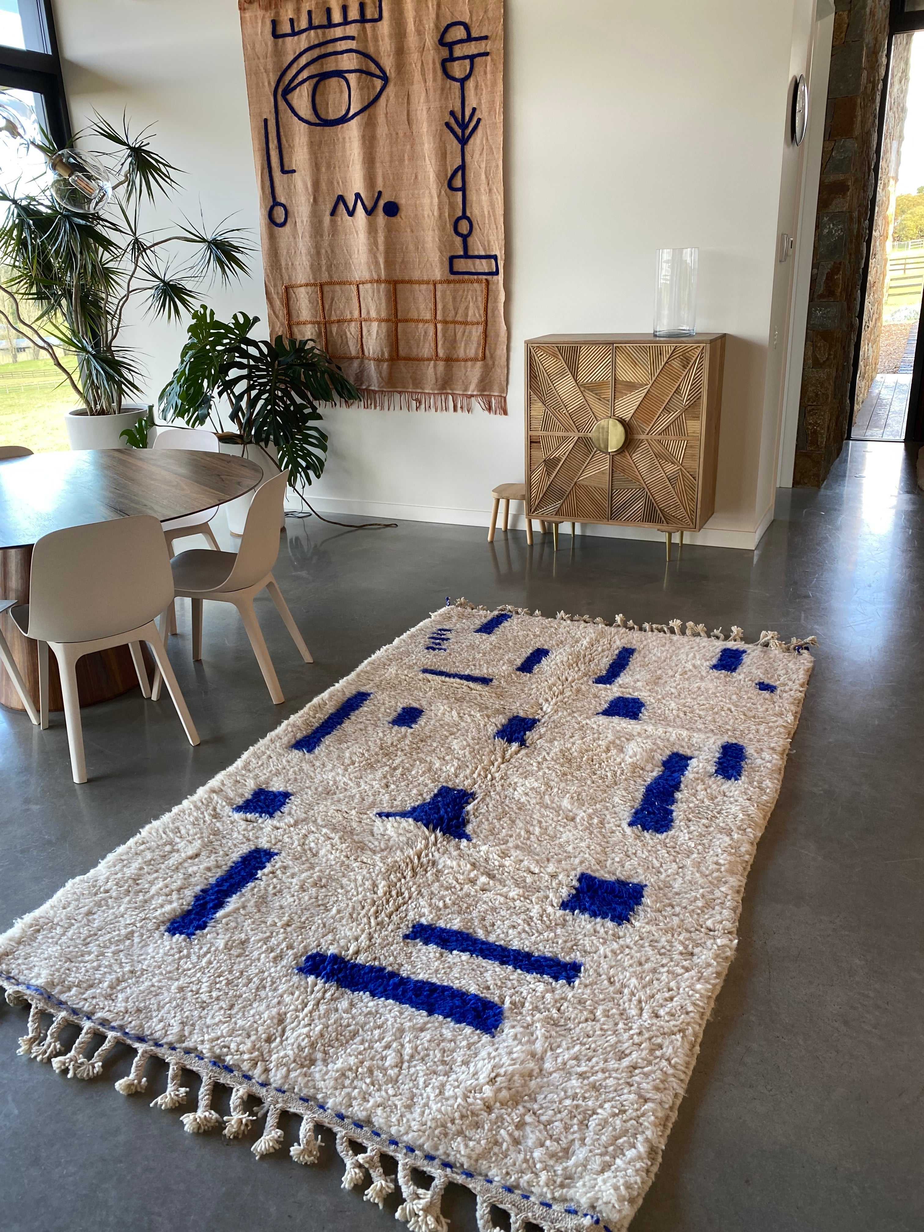 Blue Moroccan Rug Beni Ourain