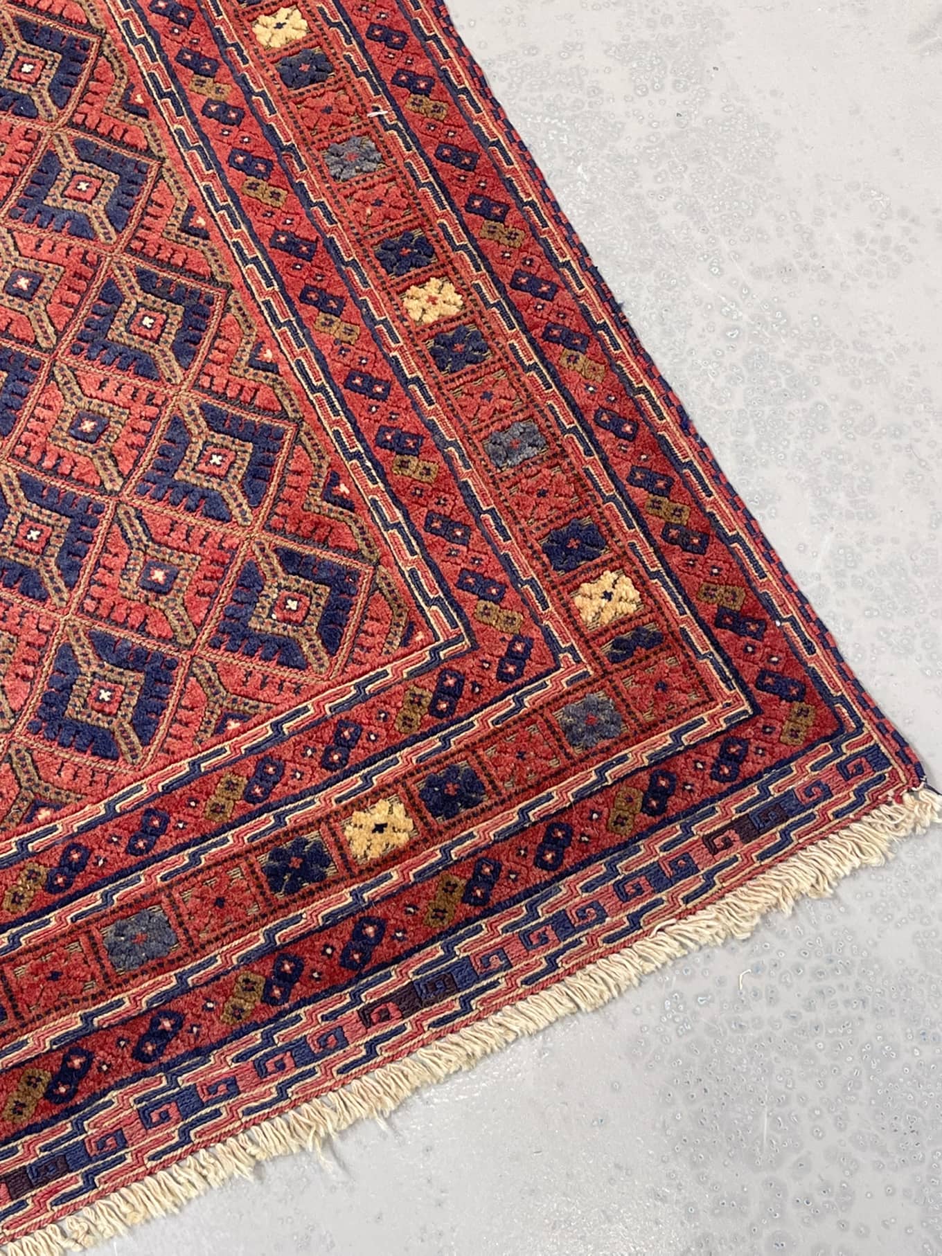 Red HANDMADE AFGHAN MUSHWANI KILIM | 188 X 152 CM |